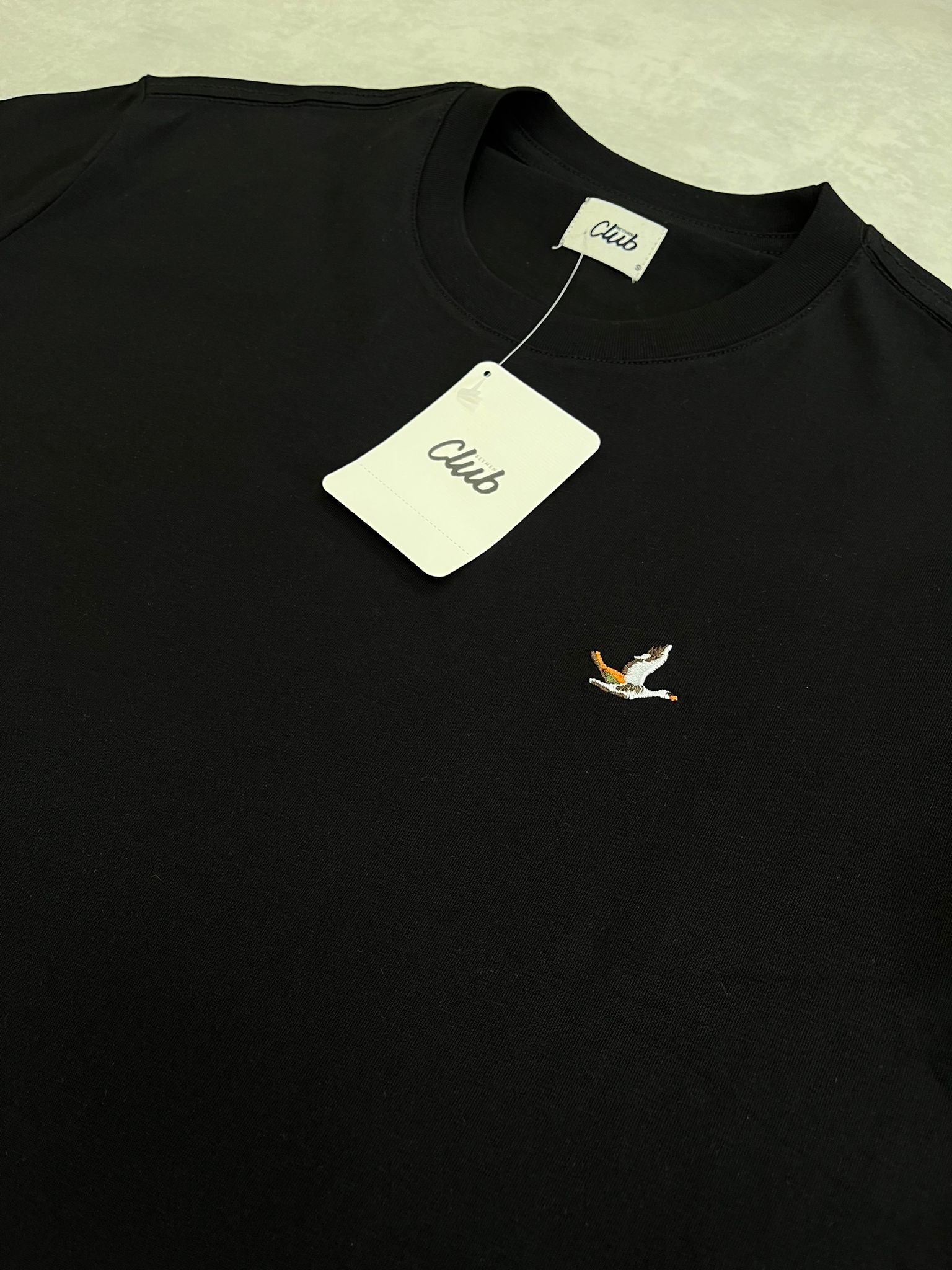 Yeni Sezon Classic Mini Logo Siyah Basic T-shirt