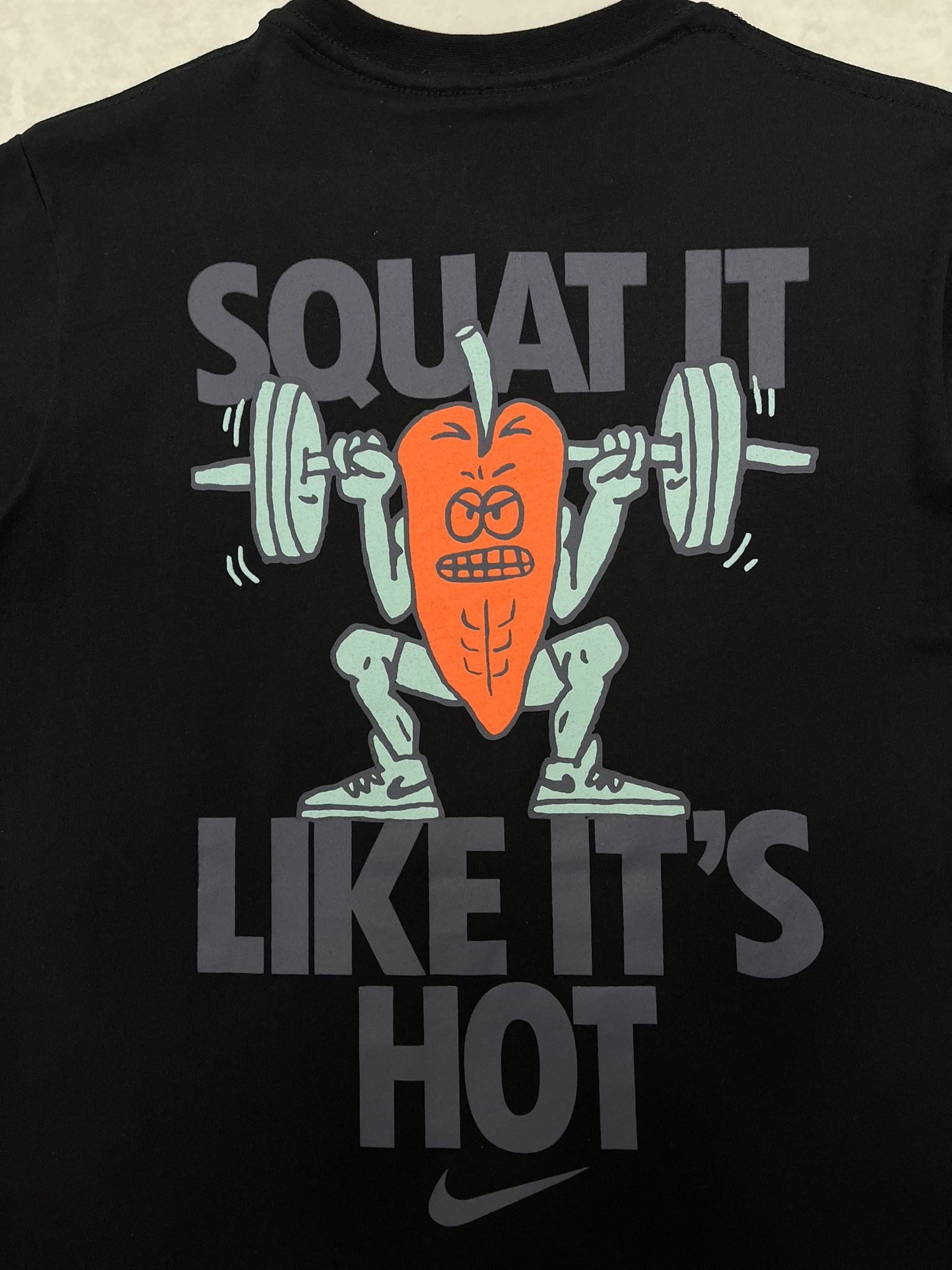 Squat It Lıke It's Hot Back To Print Black T-shirt