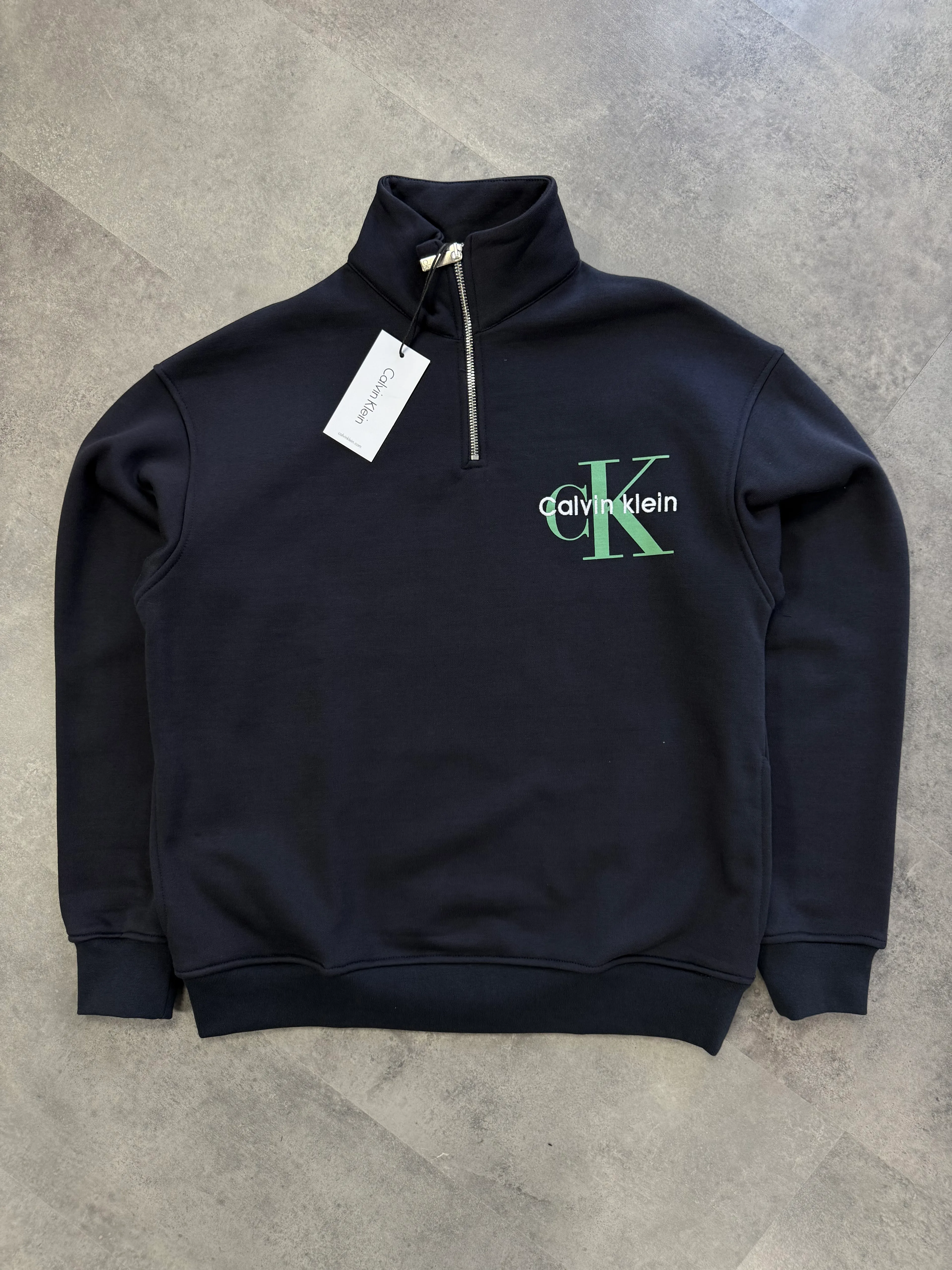 Yeni Sezon Icon Logo Yarım Fermuarlı Sweatshirt - LACİVERT