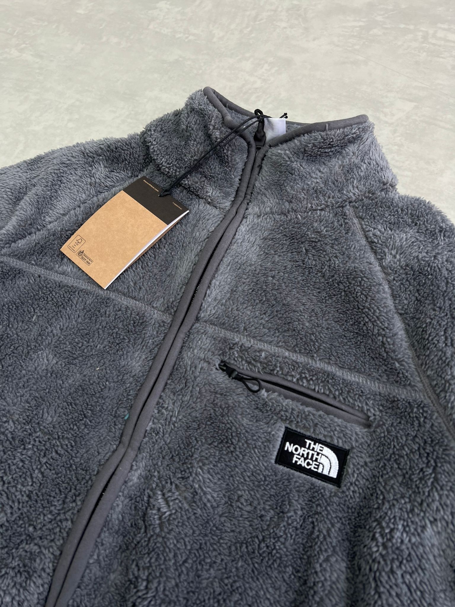 Yeni Sezon Tam Fermuarlı Classic Peluş Antrasit Ceket 