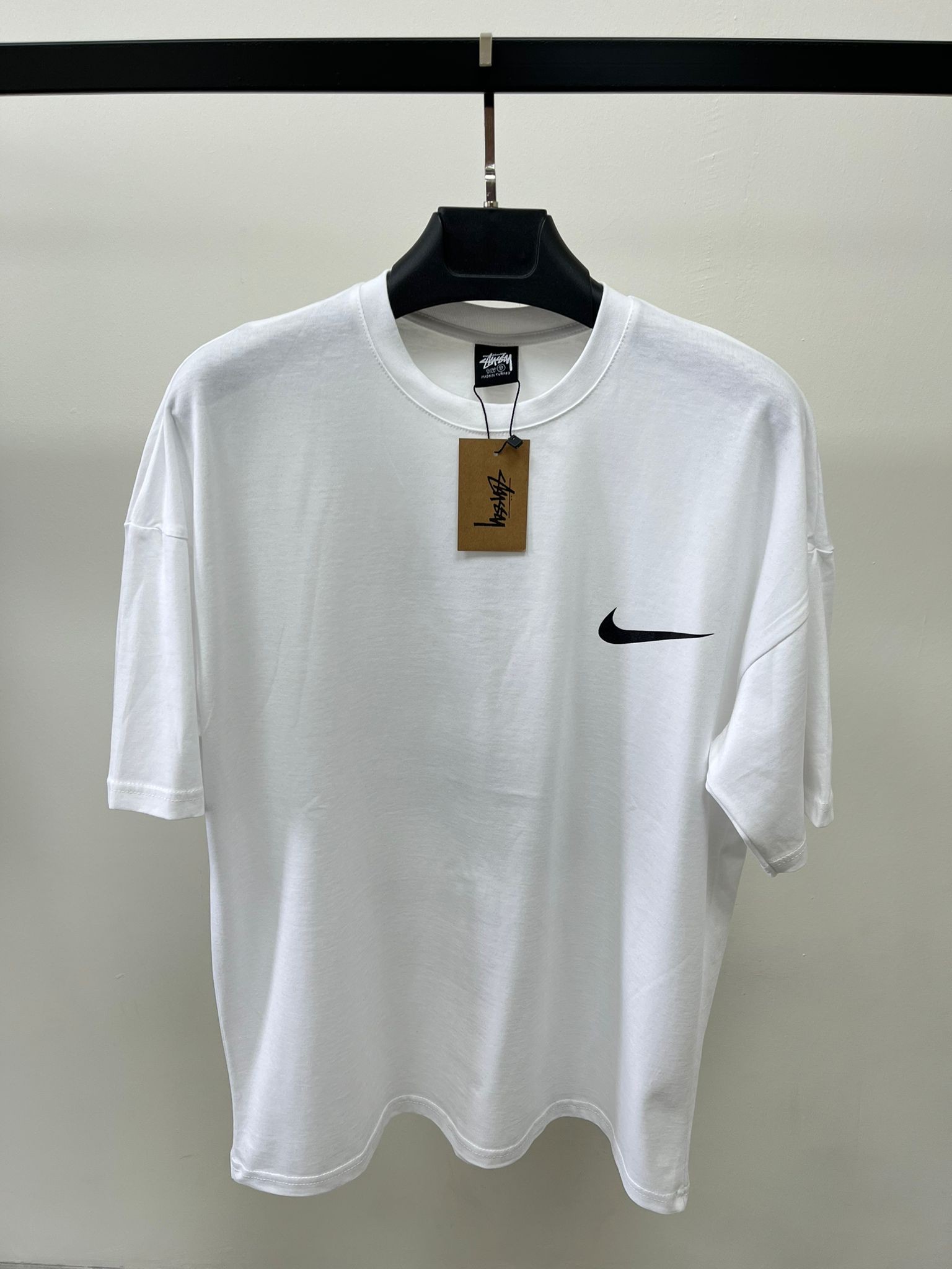 Nike x Stussy The Wide World Oversize White T-shirt 