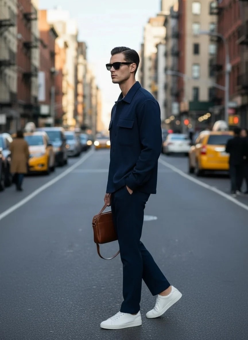 Yeni Sezon Modal Özel İtalyan Casual Takım - LACİVERT