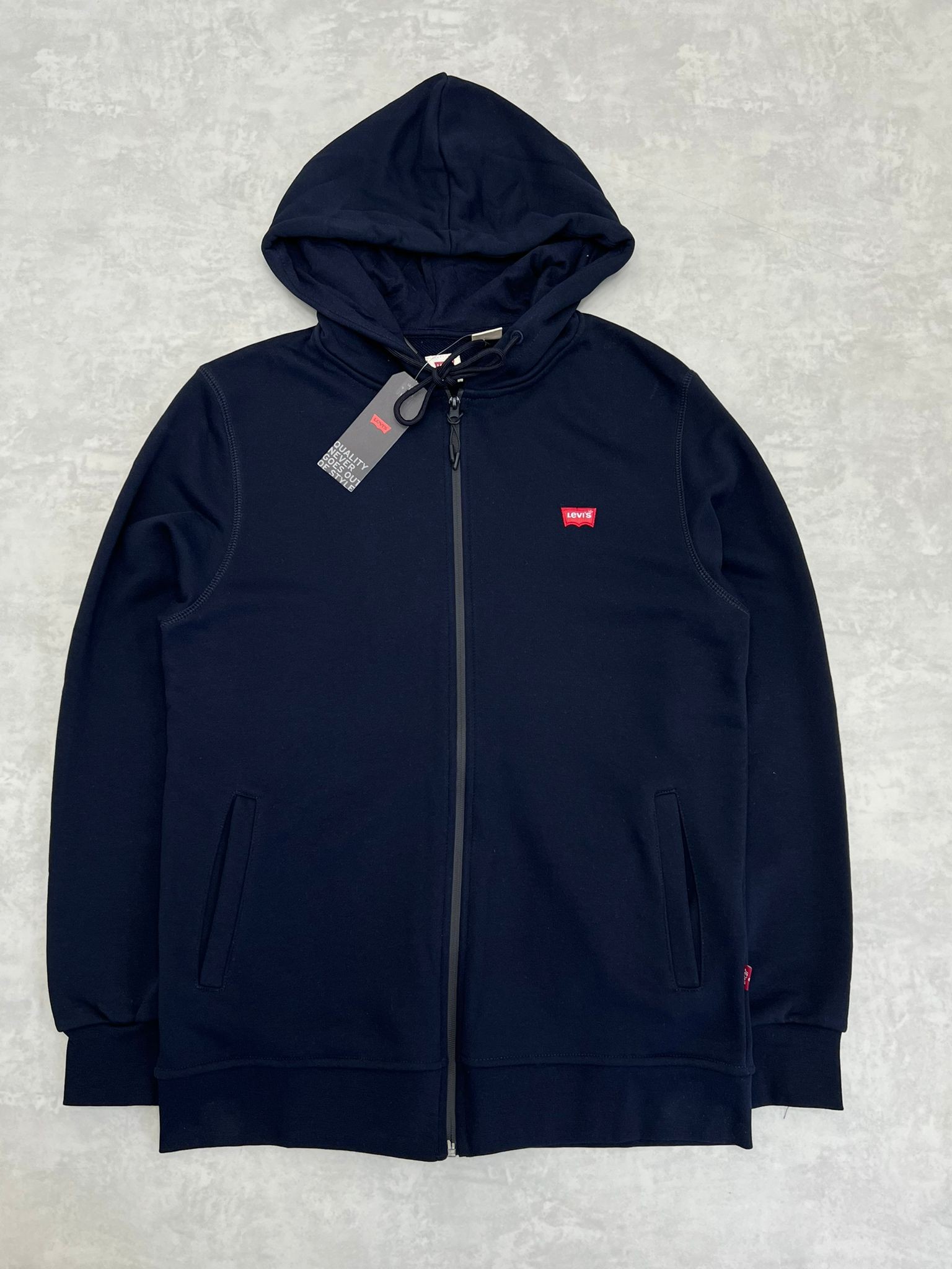 Tam Fermuarlı Patch Mini Logo Navy Blue Ceket