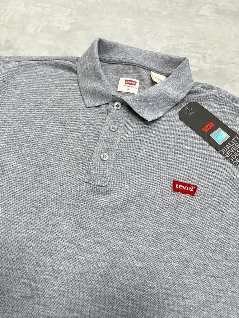 Classic Logo Basic Gray Polo Yaka T-shirt