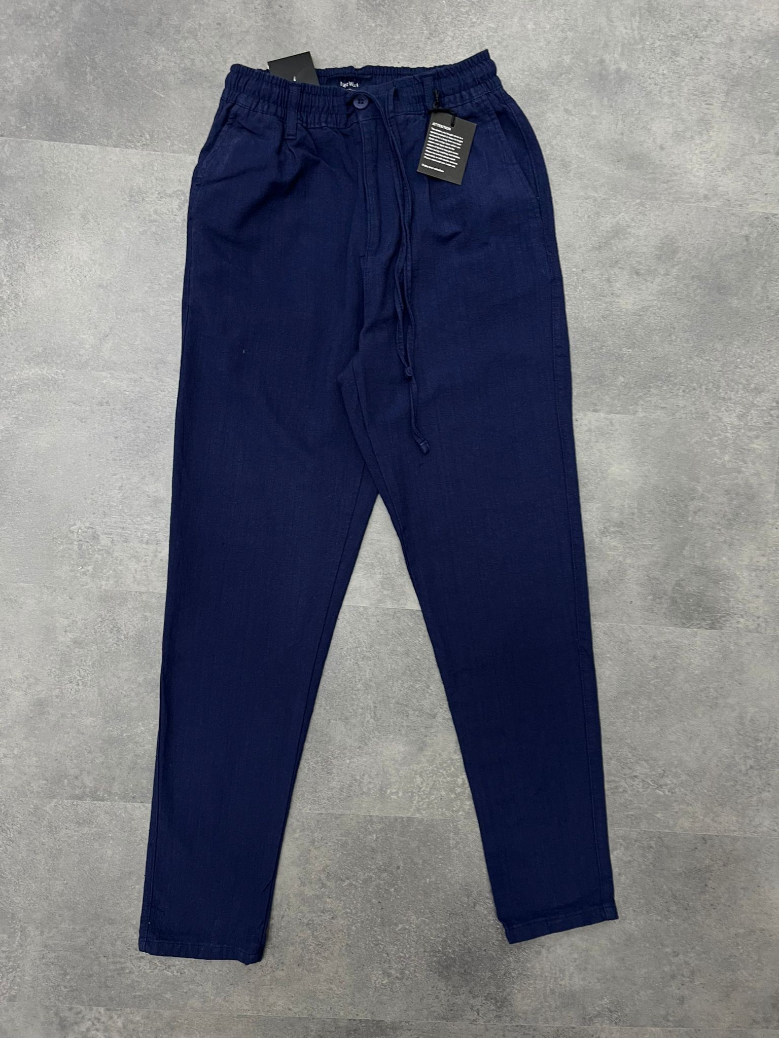 Yazlık Yeni Sezon Premium Ham Keten Navy Blue Pantalon