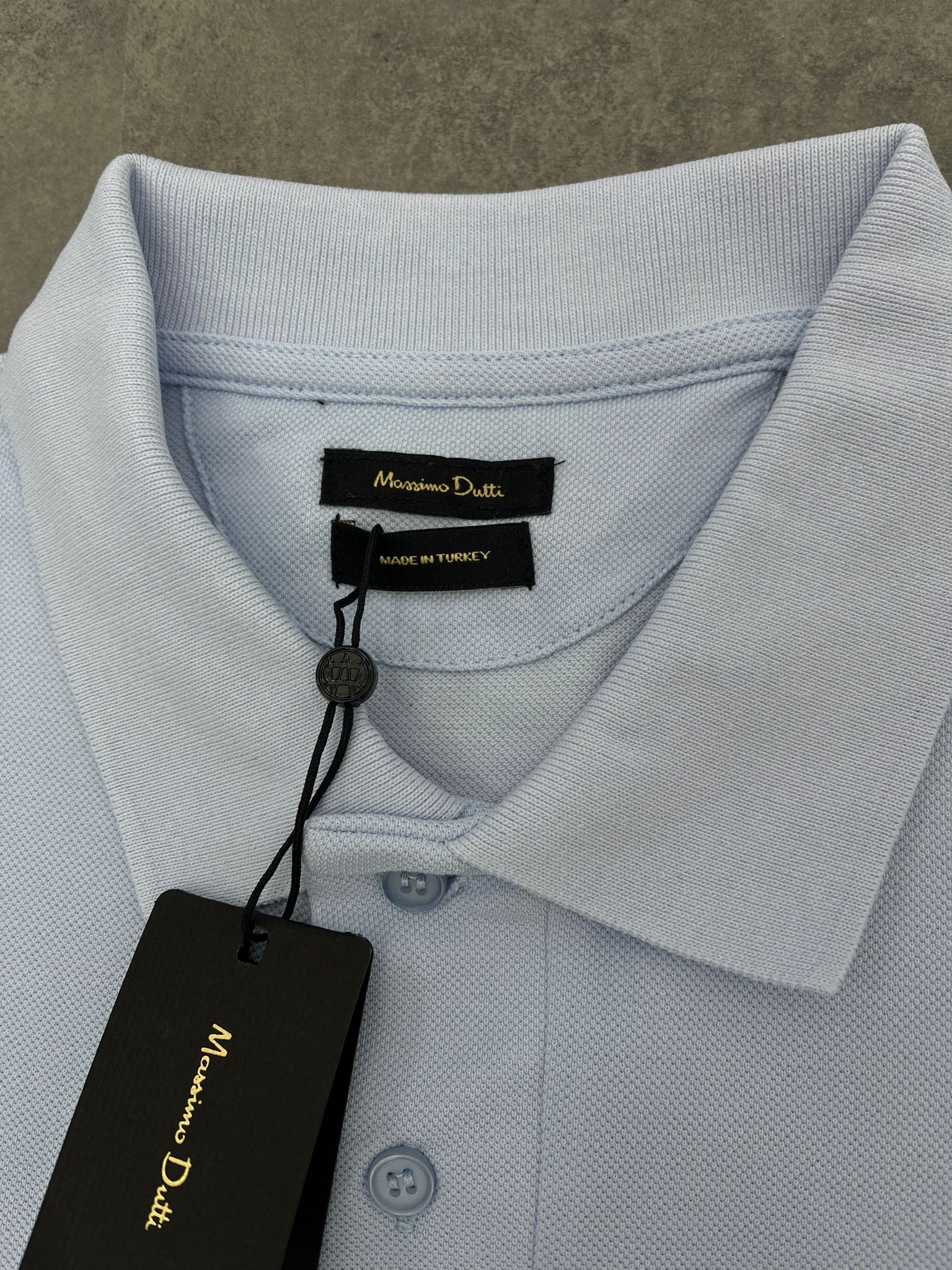 Yeni Sezon Organik Pamuk Blue Polo Yaka  T-shirt