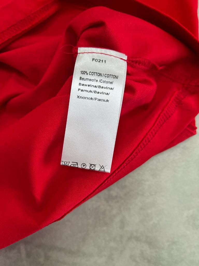 Kolları Şeritli Mini Logo Kırmızı T-shirt
