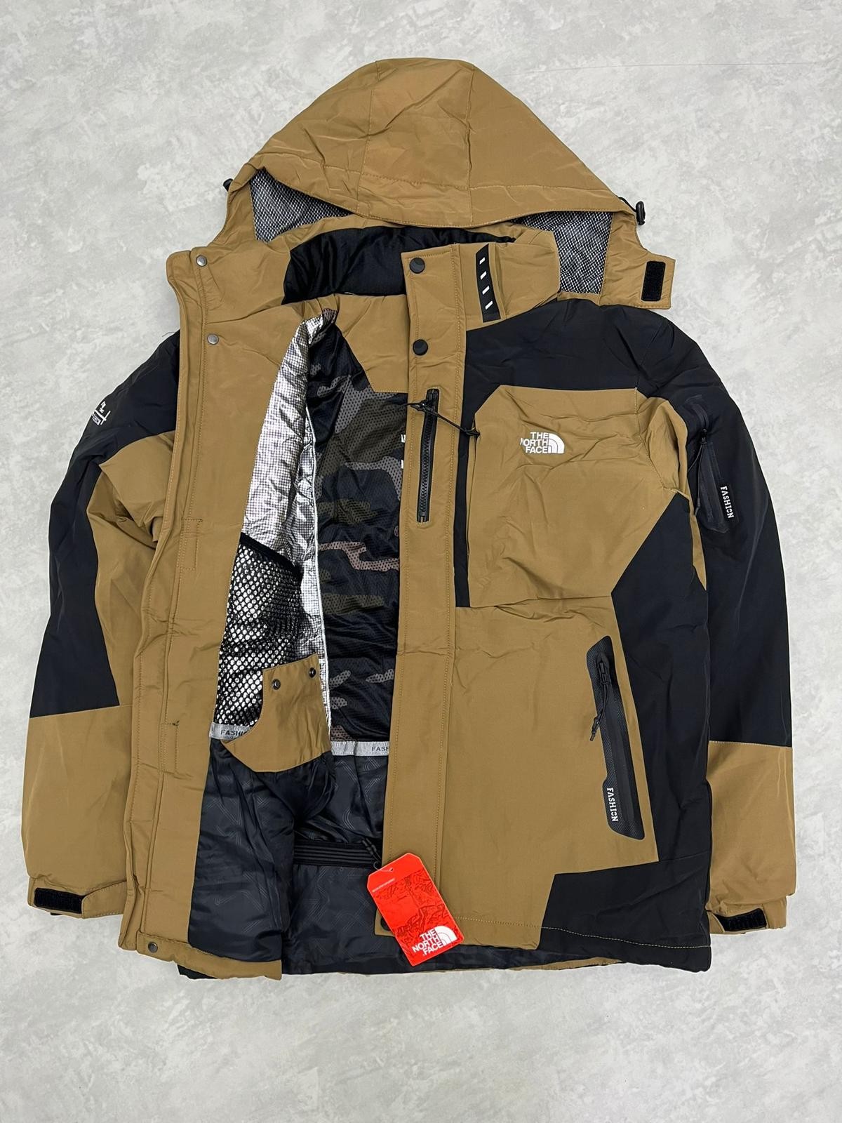 Classic Cep Detaylı İthal WaterProof Şişme Bel Destekli Hardal Termal Astarlı Mont