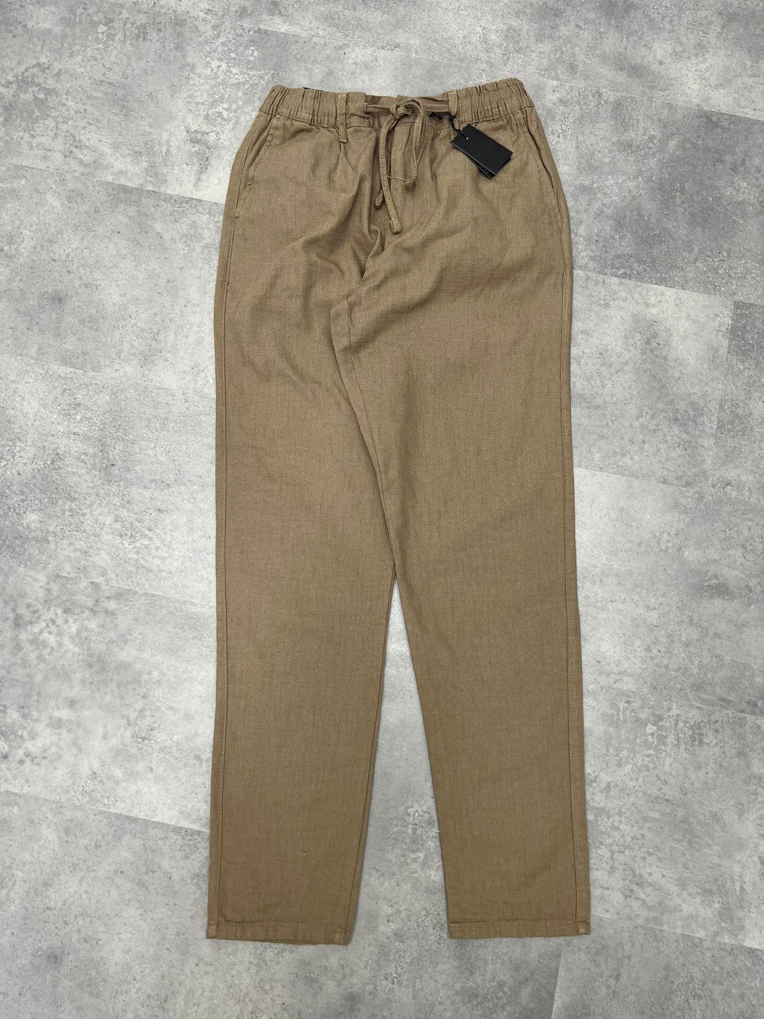 Yazlık Yeni Sezon Premium Ham Keten Brown  Pantalon