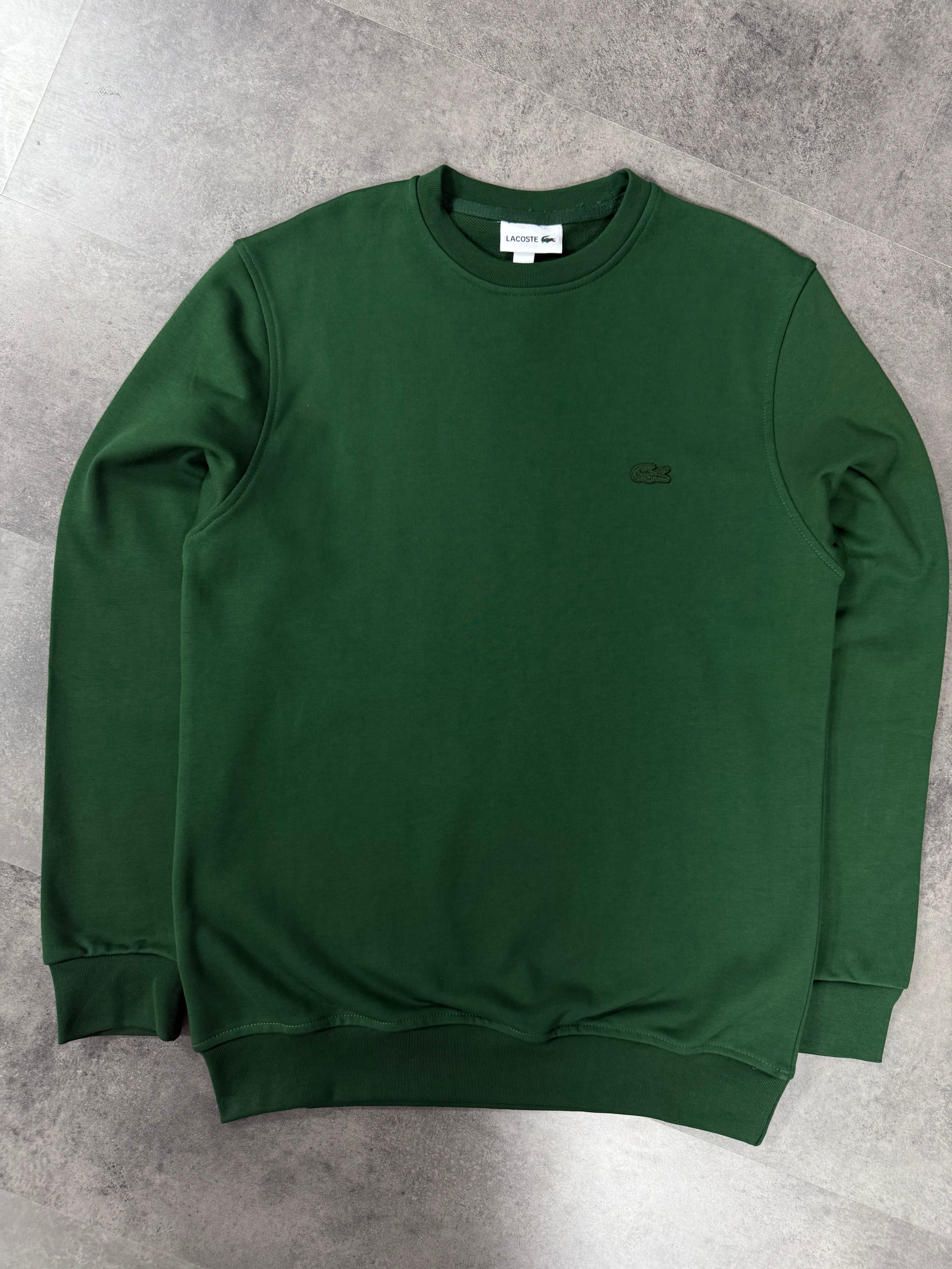 Yeni Sezon Basic Mini Logo Üç İplik Şardonsuz Sweatshirt - YEŞİL