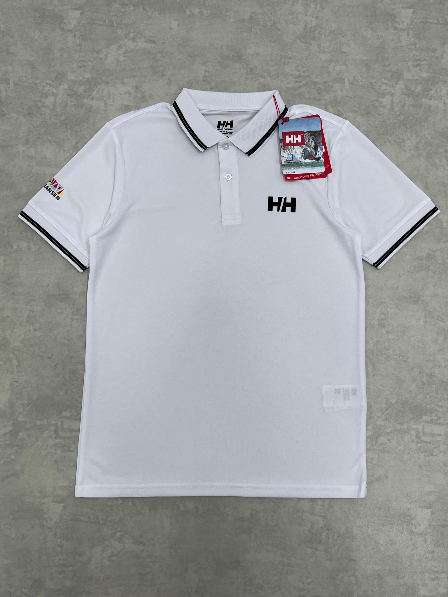 Kol Detaylı Model  Clima Cool (Nefes Alan) Polo Yaka White T-shirt