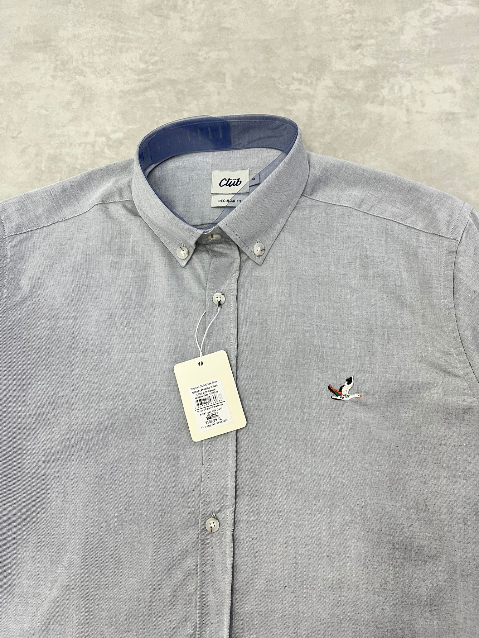 Kışlık Ekoseli Classic Mini Logo Regular Fit Gray Gömlek