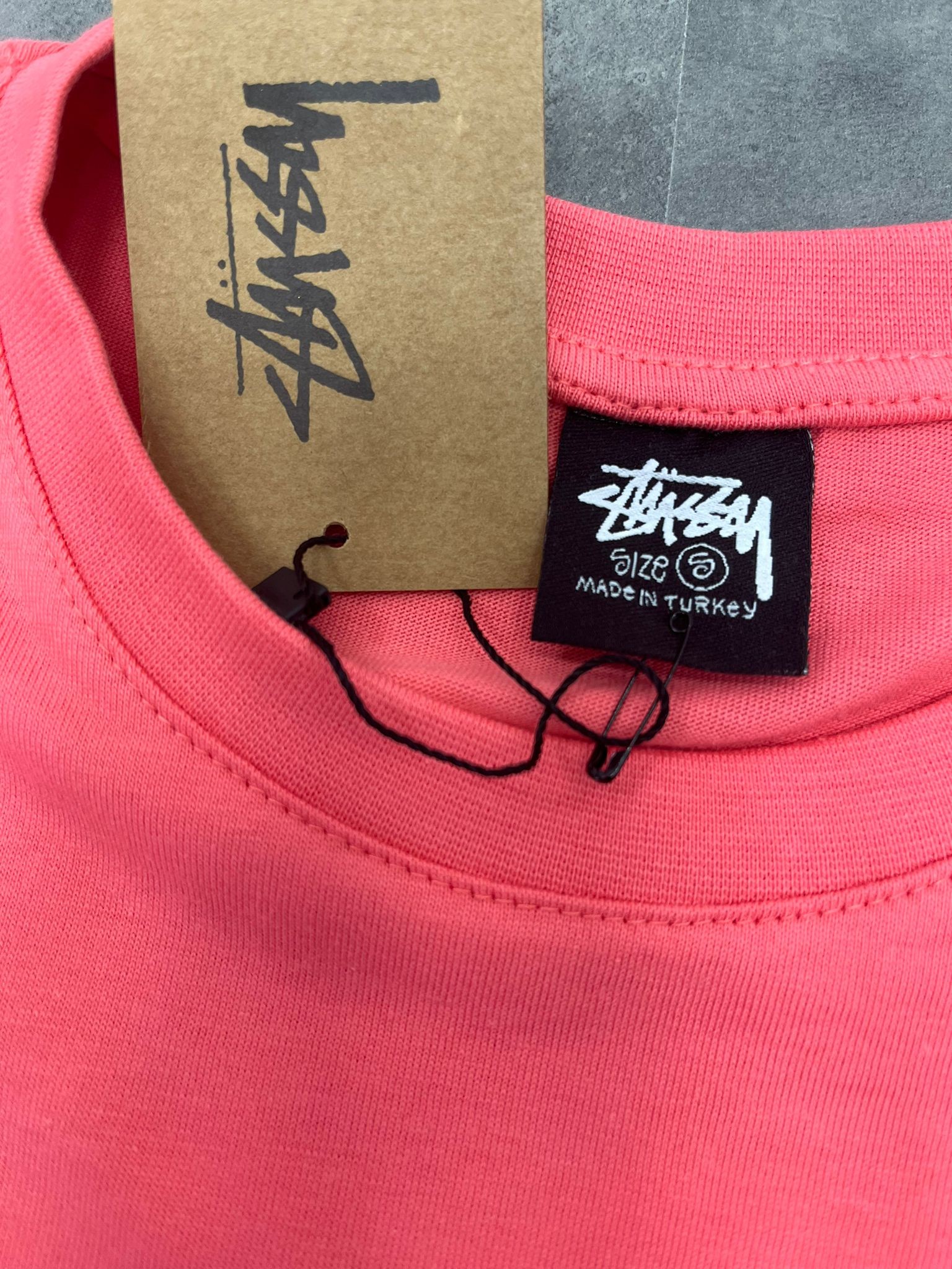 Yeni Sezon Stussy Corp 8 Pink Relax Fit T-shirt