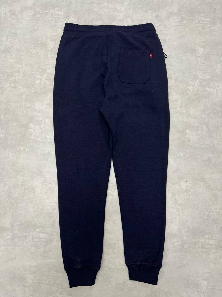 Double Face Navy Blue Nakış Logo Jogger