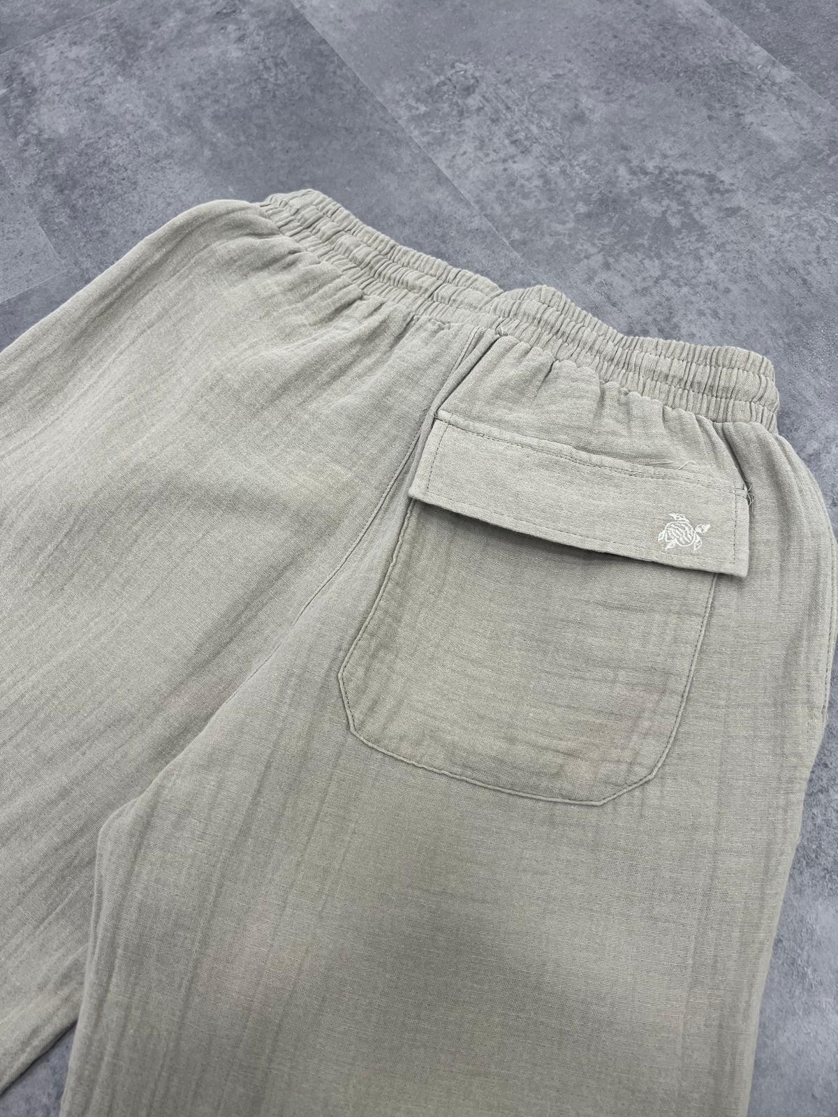 Yazlık Yeni Sezon Haki Müslin Pantalon