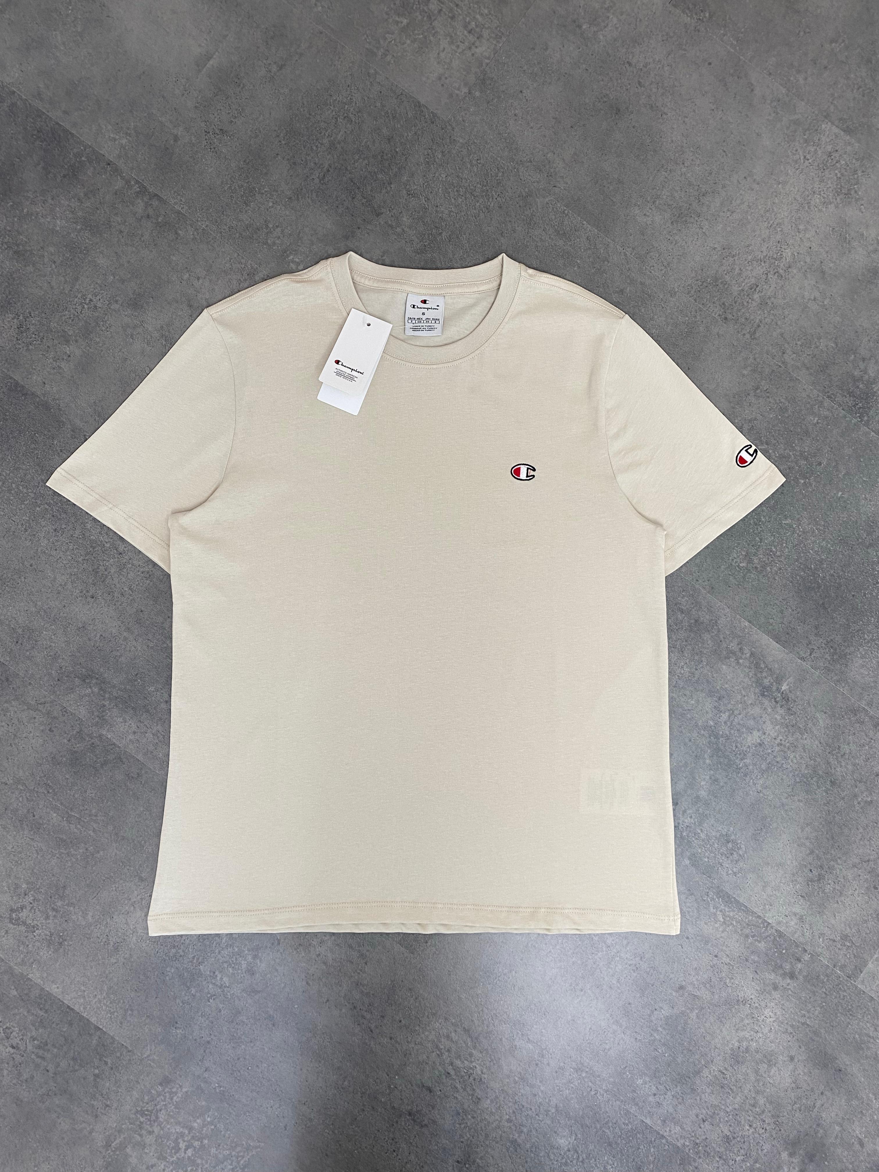 Yeni Sezon Classic Basic Mini Logo T-shirt - KREM