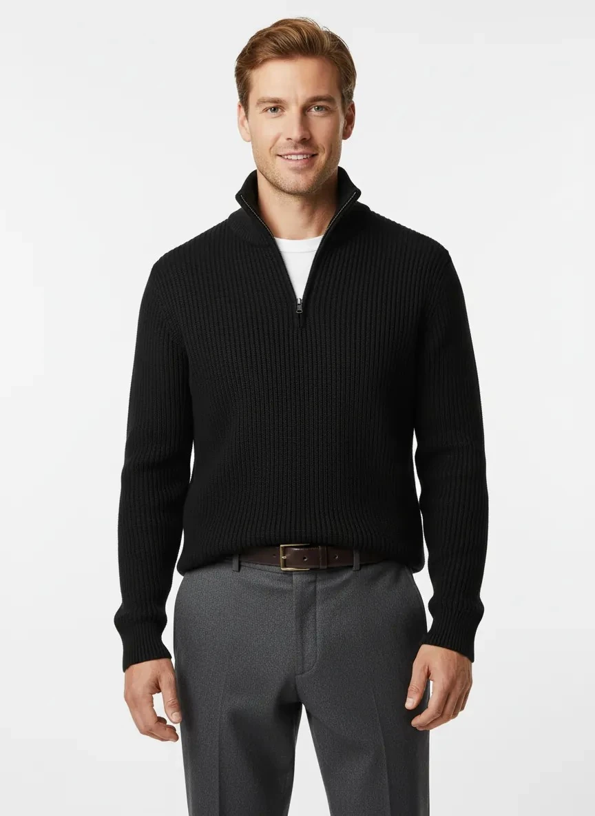 Yeni Sezon Yarım Fermuarlı Kalın Yarım Fermuarlı Kazak