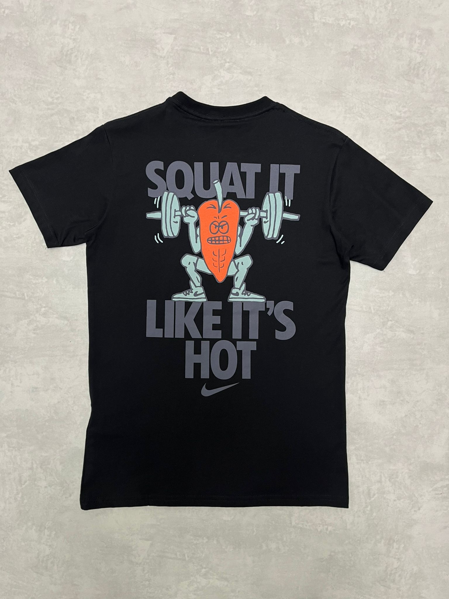 Squat It Lıke It's Hot Back To Print Black T-shirt