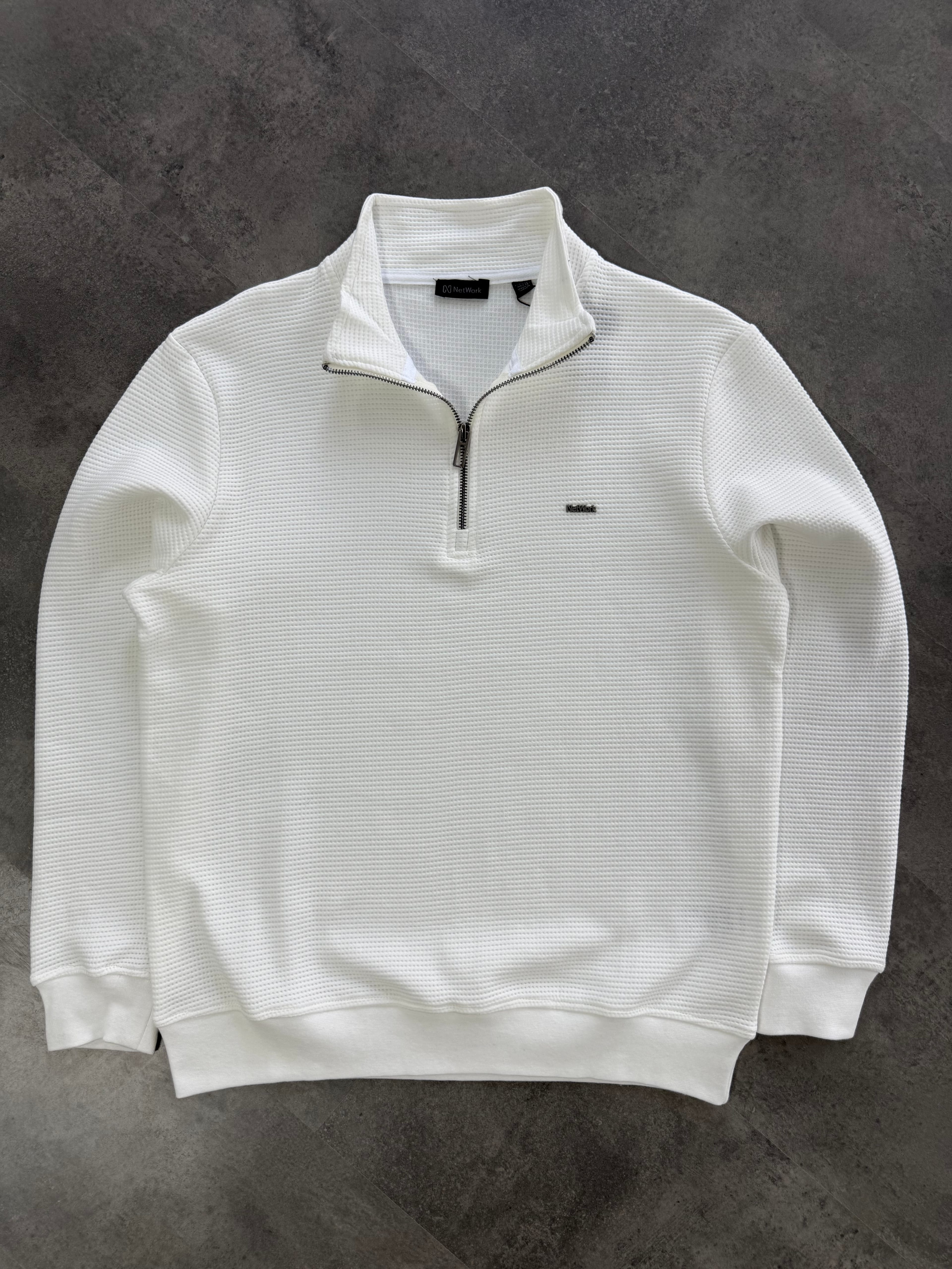 Yeni Sezon Özel Örgü Kumaş Yarım Fermuarlı Sweatshirt