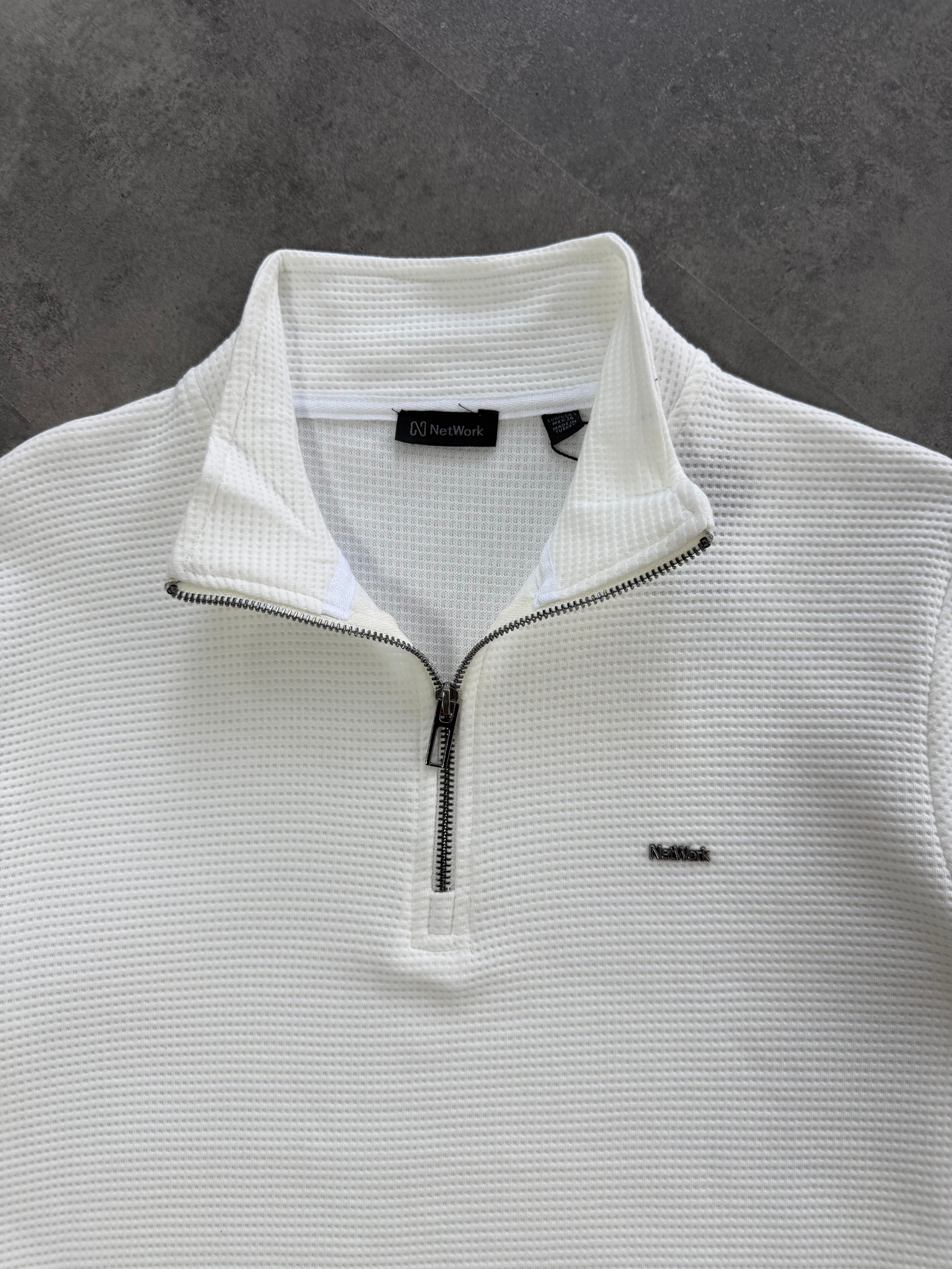 Yeni Sezon Özel Örgü Kumaş Yarım Fermuarlı Sweatshirt