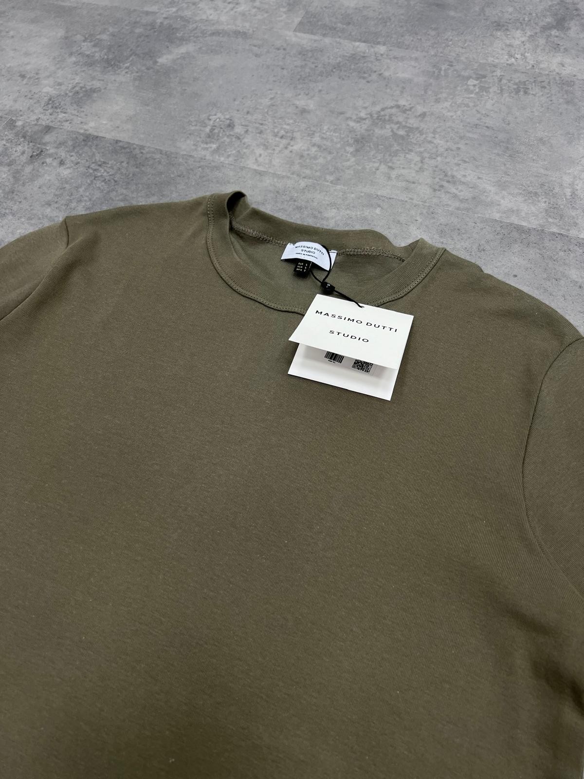 Yeni Sezon Organik Pamuk İnterlok Studio Serisi Haki T-shirt