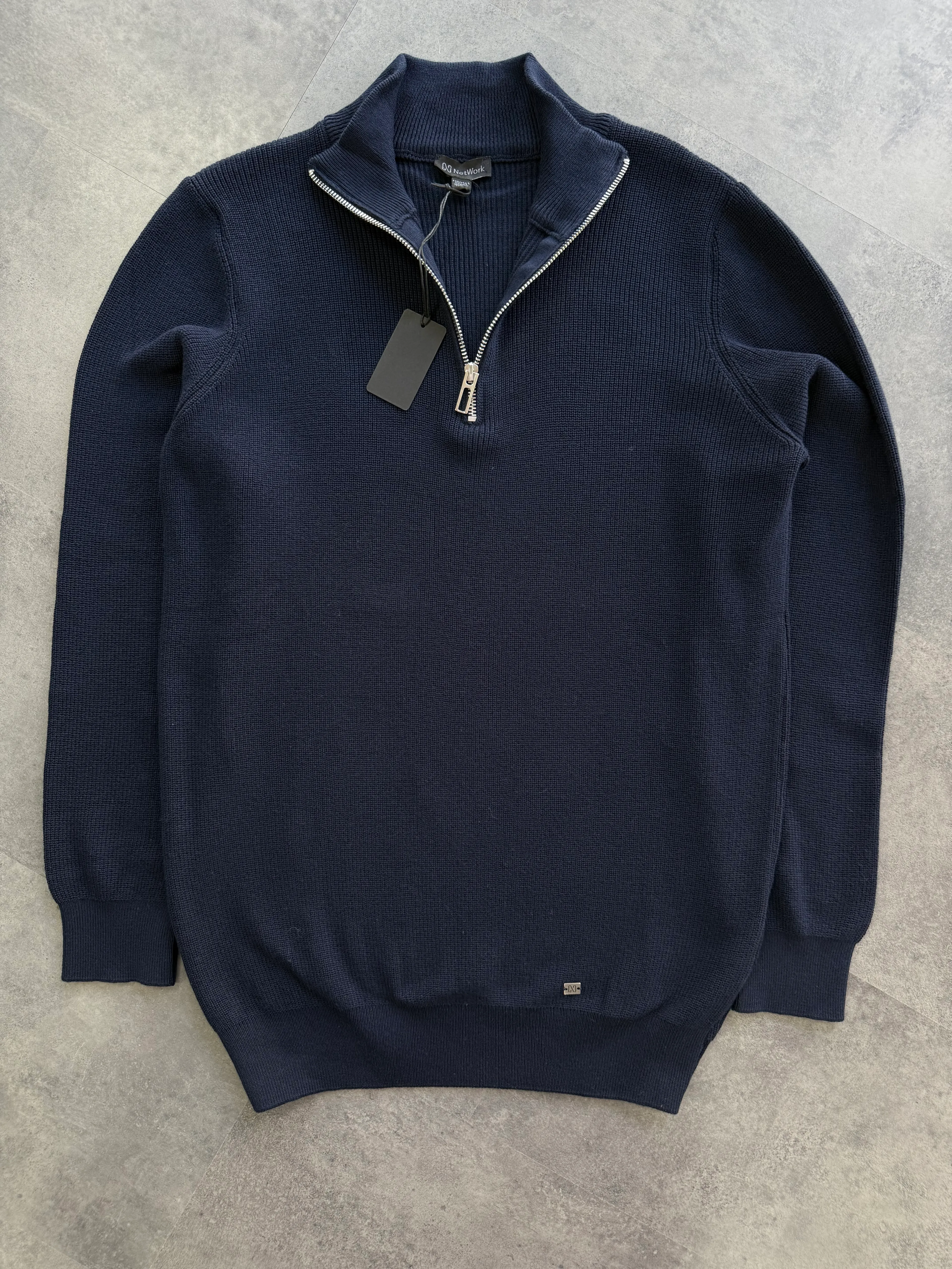 Yeni Sezon Özel Seri Triko Yarım Fermuarlı Sweatshirt - LACİVERT