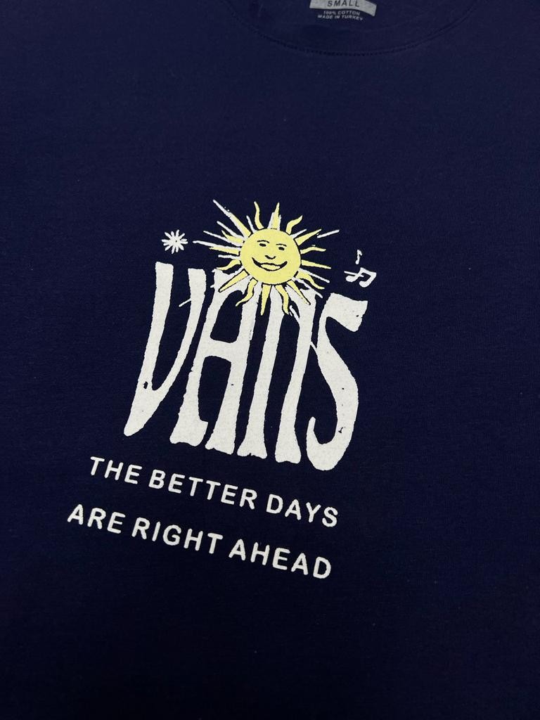 Clear Minds Better Days Print Navy Blue T-shirt