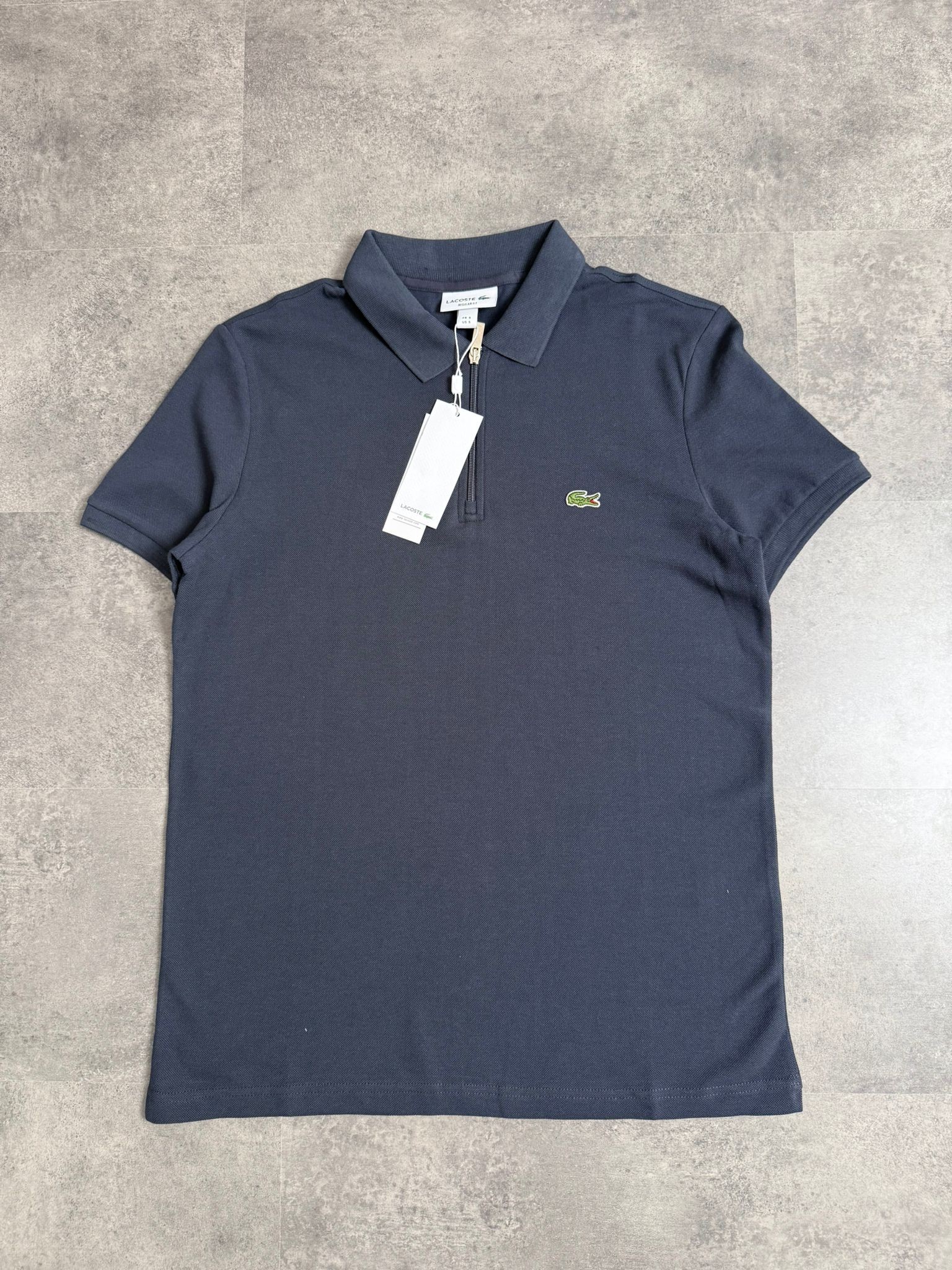 Yeni Sezon Yarım Fermuarlı Basic Mini Logo Polo Yaka  - ANTRASİT