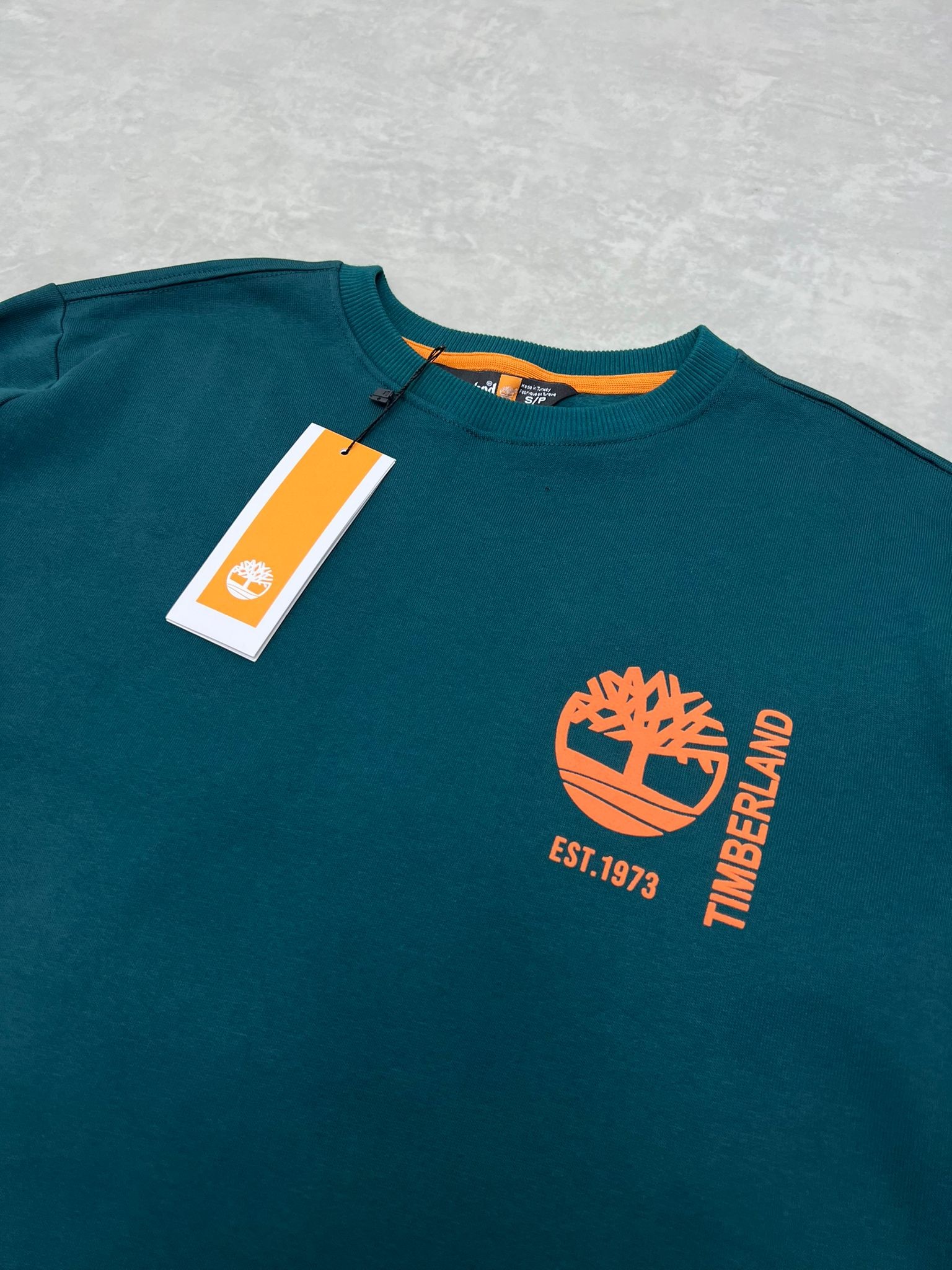 Est.1973  Basic Logo Petrol Yeşili Şardonlu  Sweatshirt