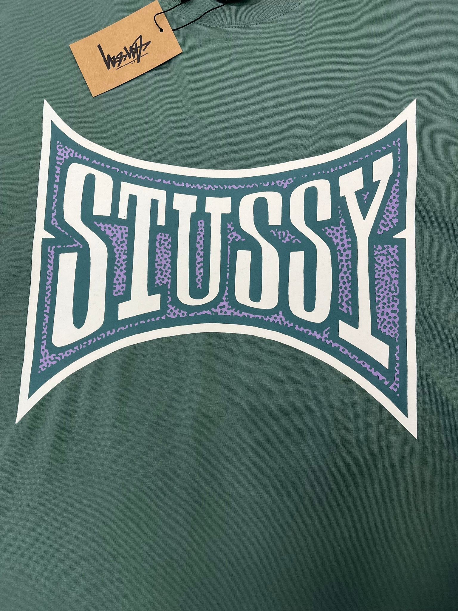 Yeni Sezon Stussy Back To Print Mid Icon Green Relax Fit T-shirt