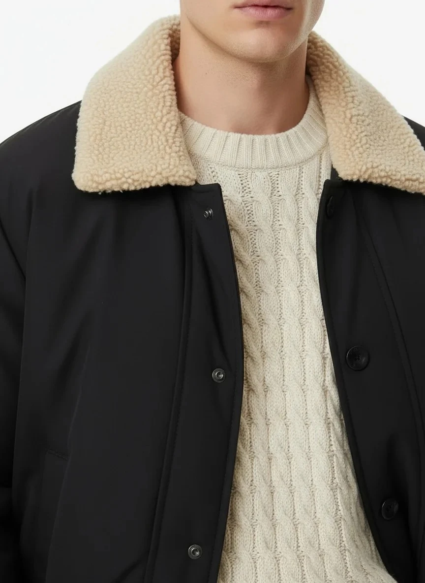 Yeni Sezon Kürk Detaylı Şişme Mont