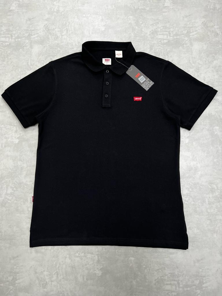 Classic Logo Basic Black Polo Yaka T-shirt