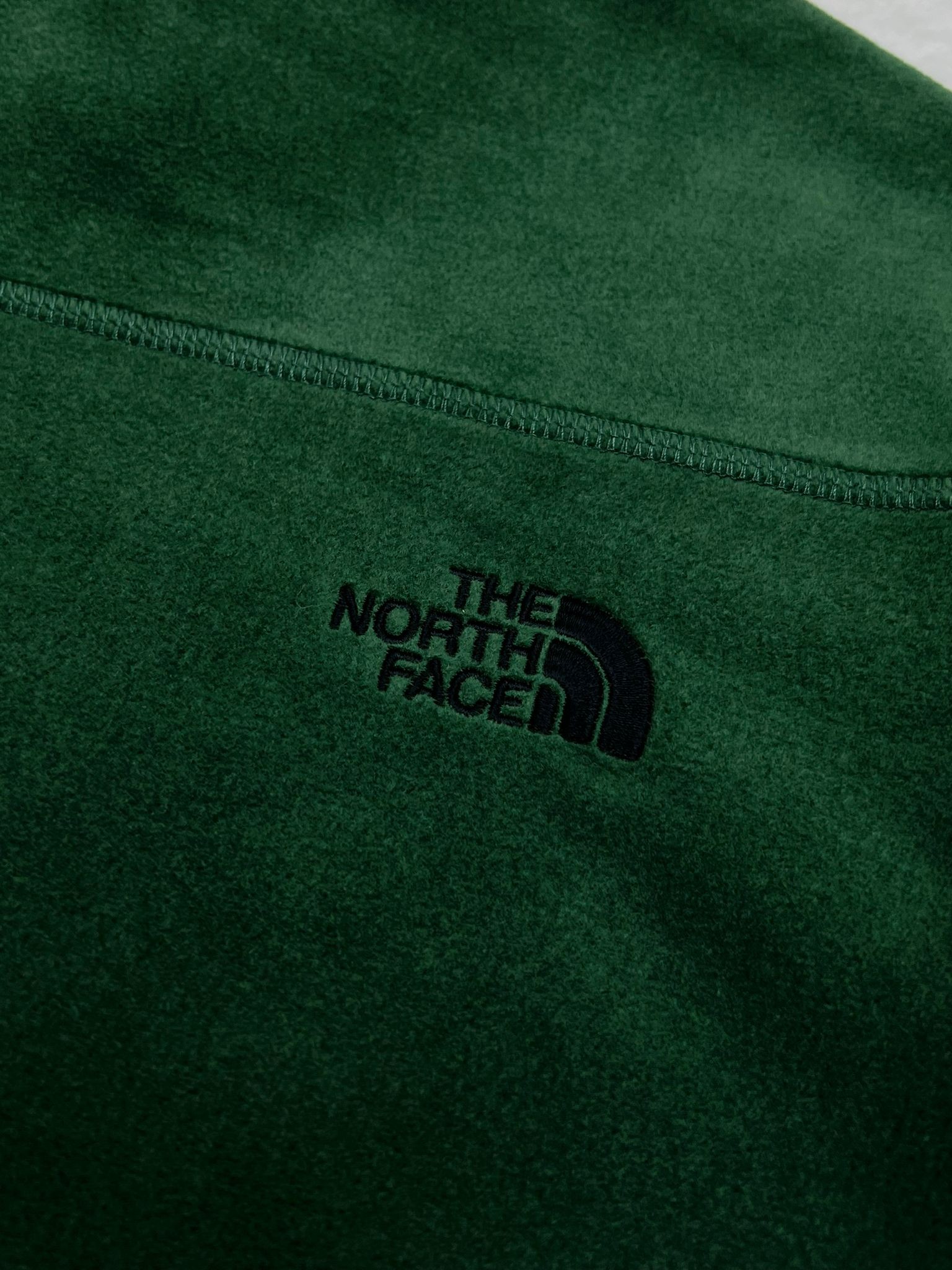 Yarım Fermuarlı Mini Logo Yeşil Polar