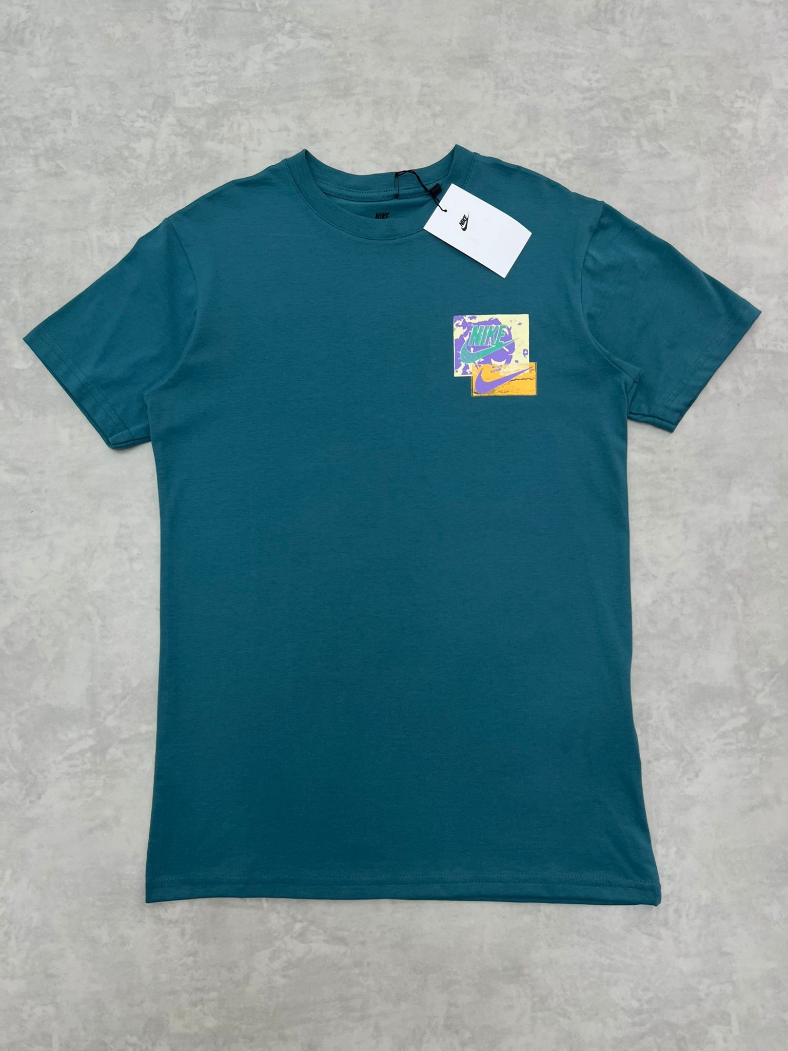 Back Print Petrol Green Color Models  T-shirt