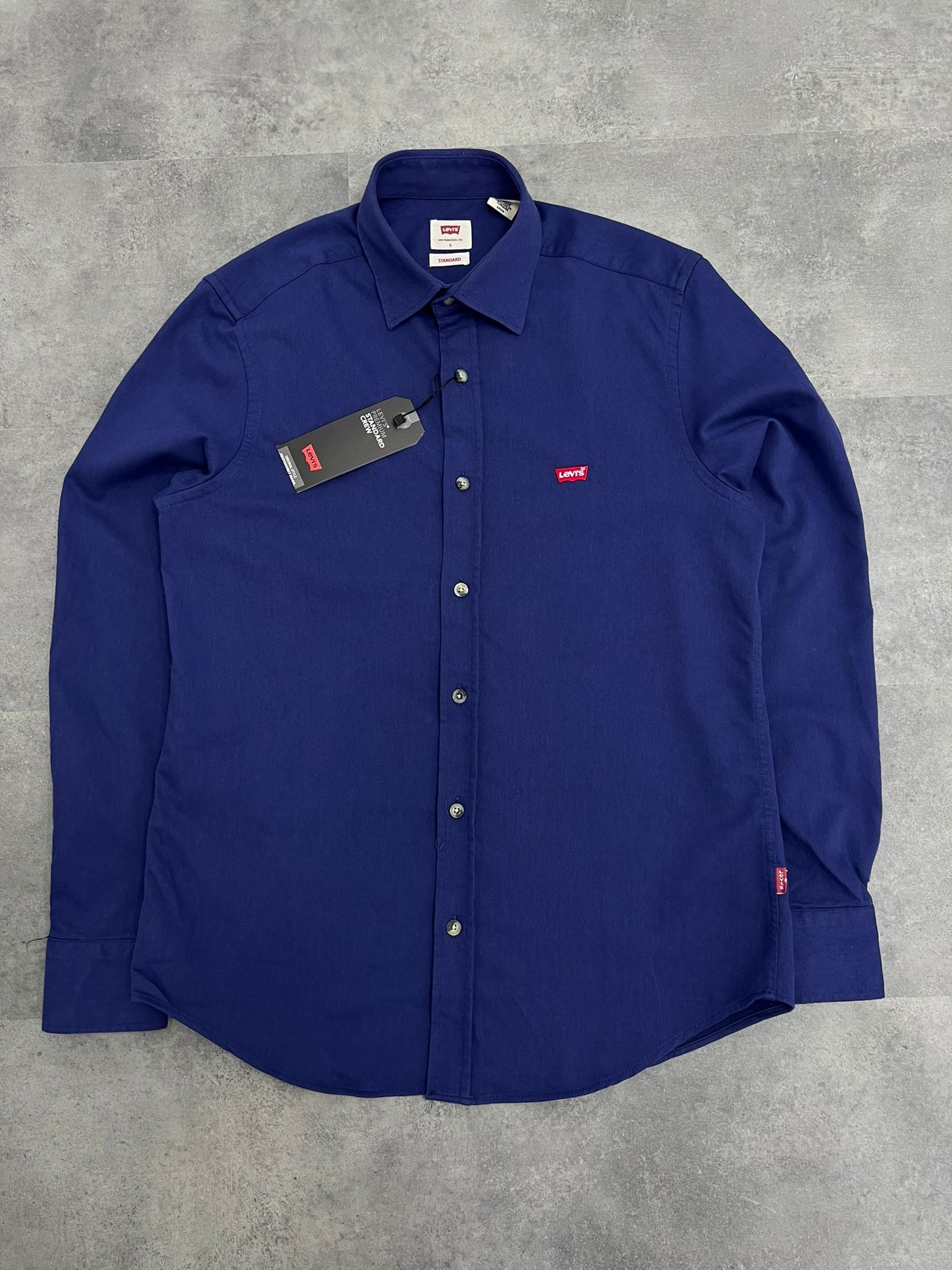 Yeni Sezon Organik Pamuk Likralı  Navy Blue Gömlek