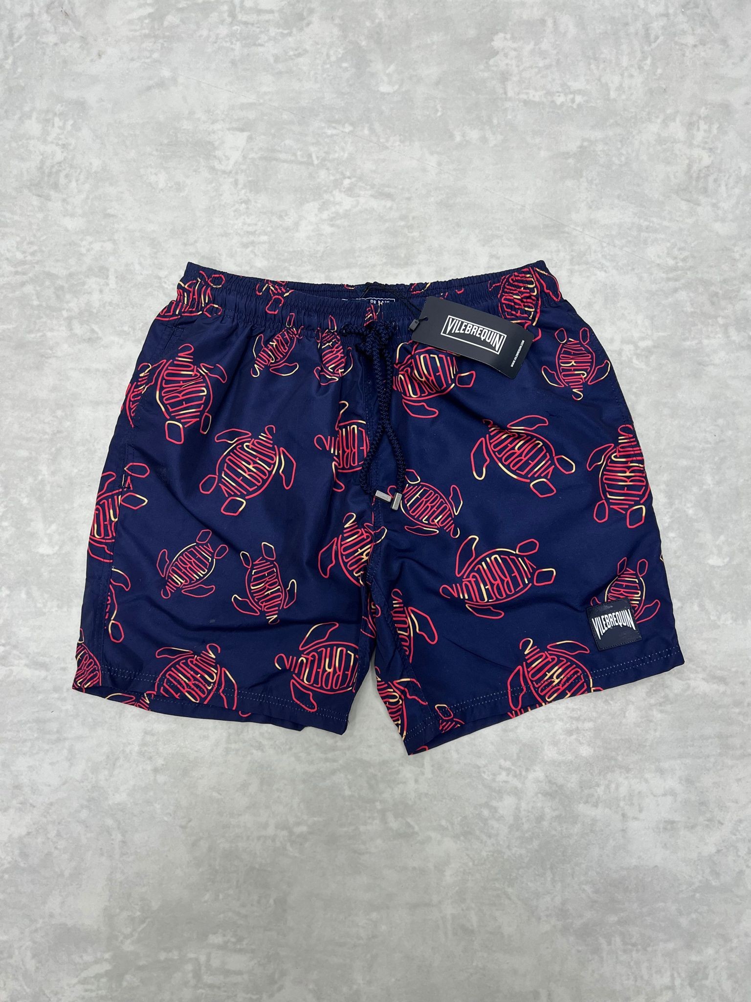 Digital Desenli Fast Drying Tortoise Dark Blue Deniz Şortu