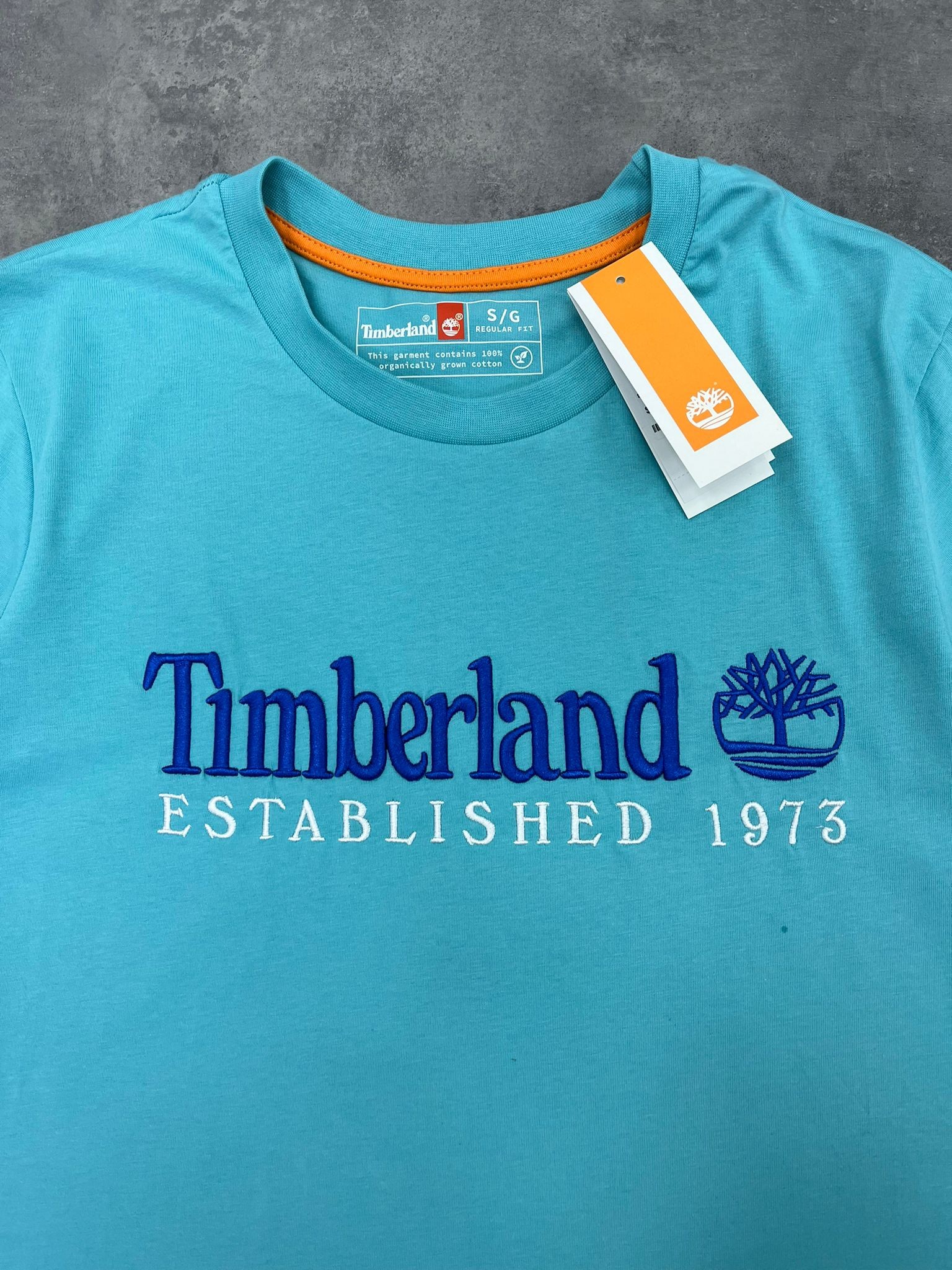 Yeni Sezon Est.1973 Nakış Logo Mid Icon Light Blue T-shirt