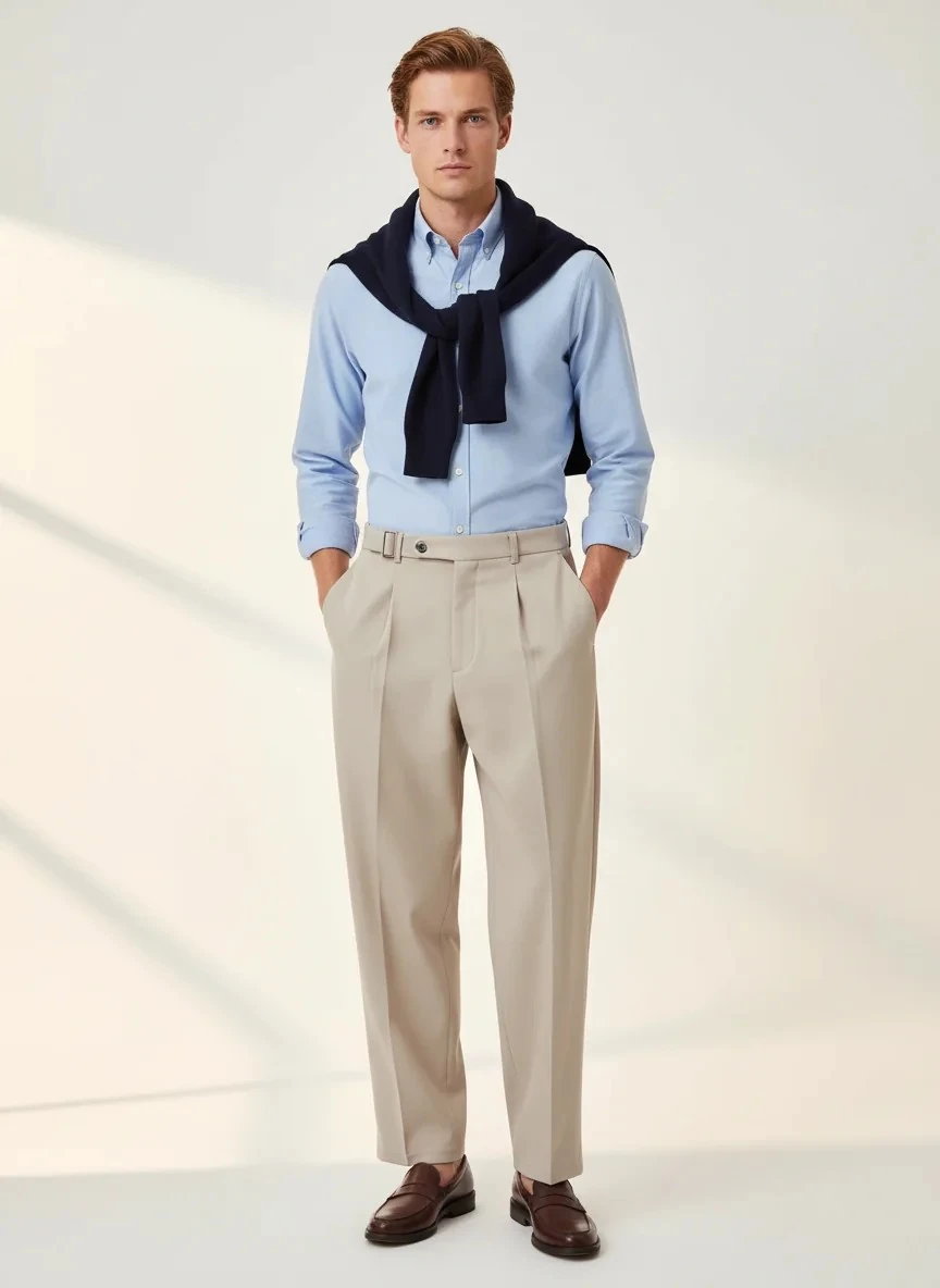 Yeni Sezon Kemerli Relax Baggy Kumaş Pantalon