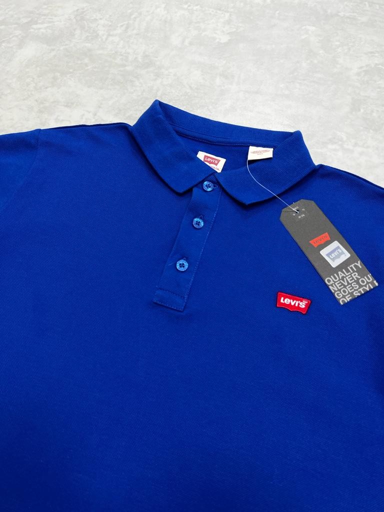 Classic Logo Basic Blue Polo Yaka T-shirt