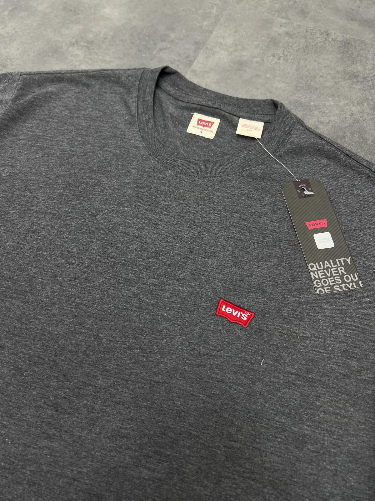 Yeni Sezon Classic Mini Logo Basic Gray  T-shirt