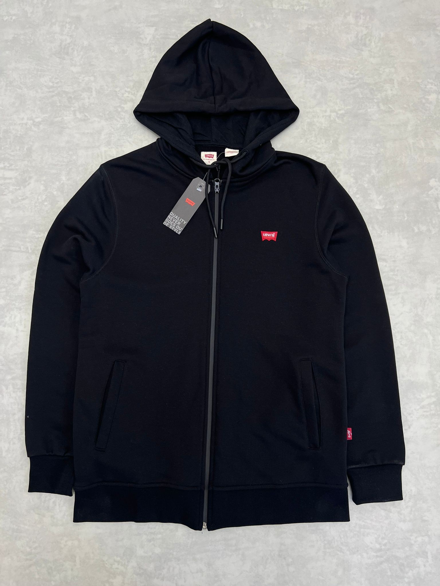 Tam Fermuarlı Patch Mini Logo Black  Ceket