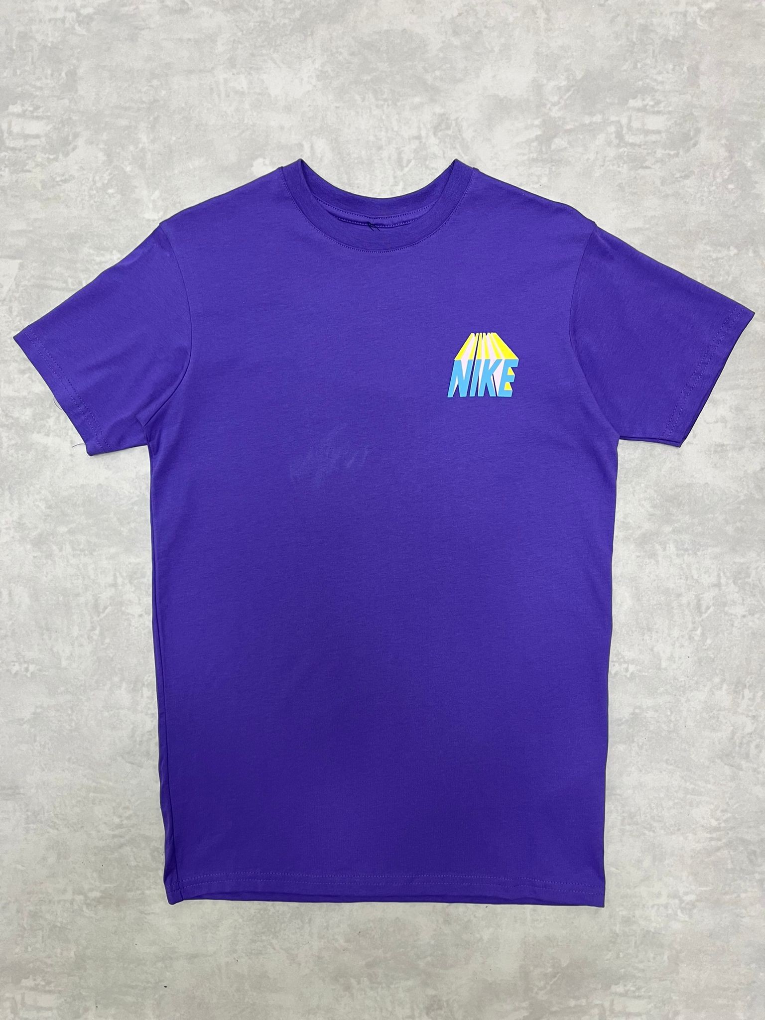 Back Print Rainbow Summer Color Models Purpel  T-shirt