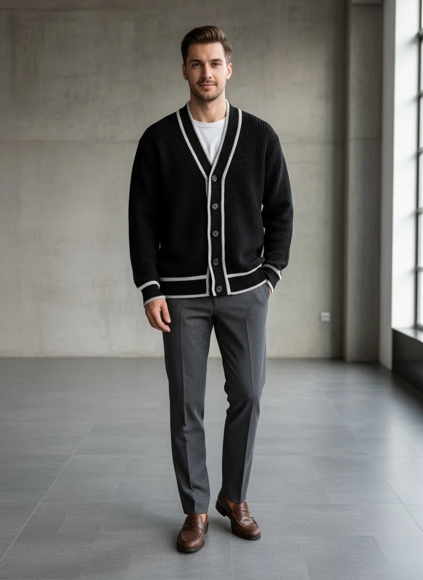 Yeni Sezon Özel Yün Örgü Düğmeli  Hırka