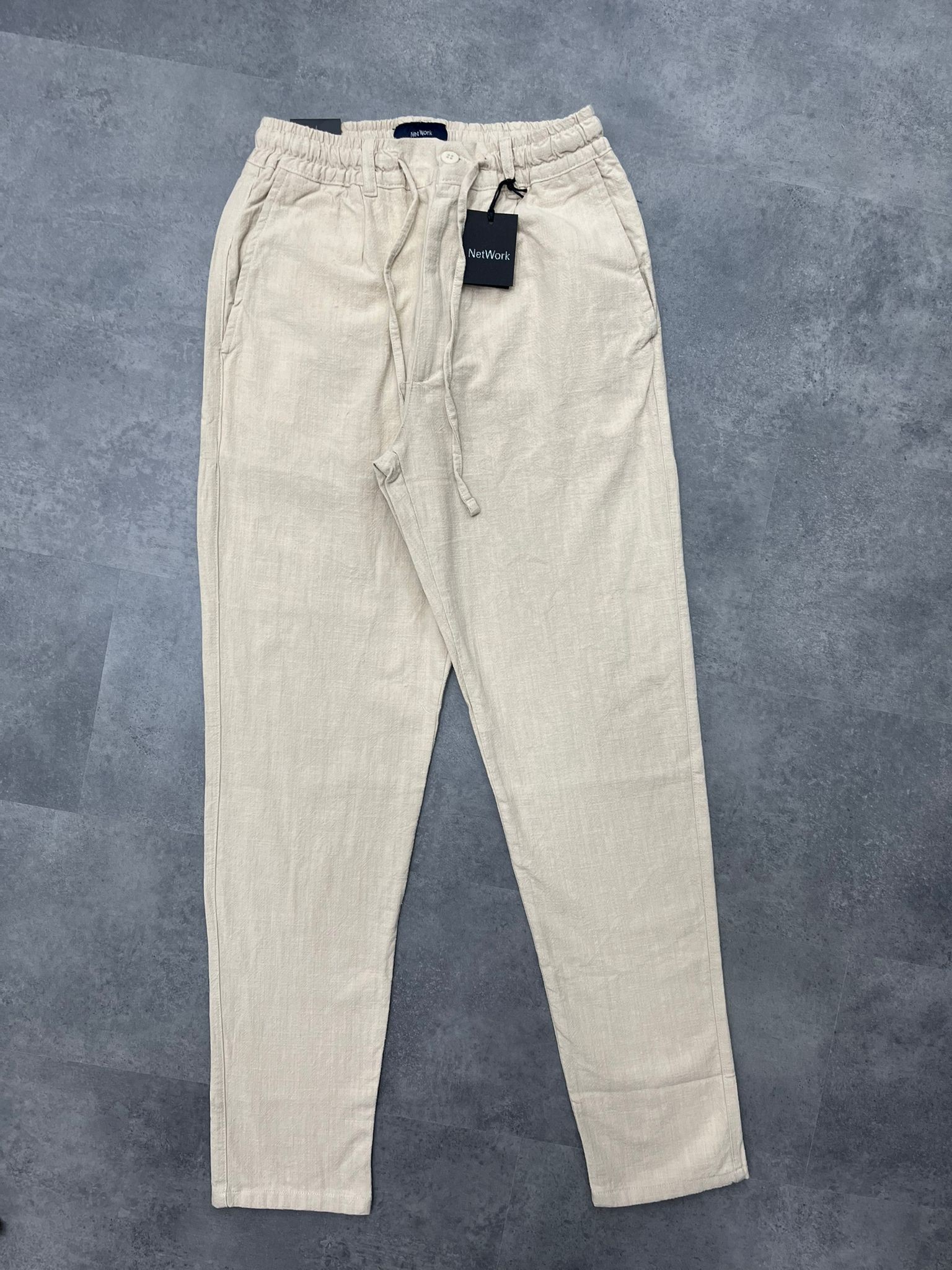 Yazlık Yeni Sezon Premium Ham Keten Cream Pantalon