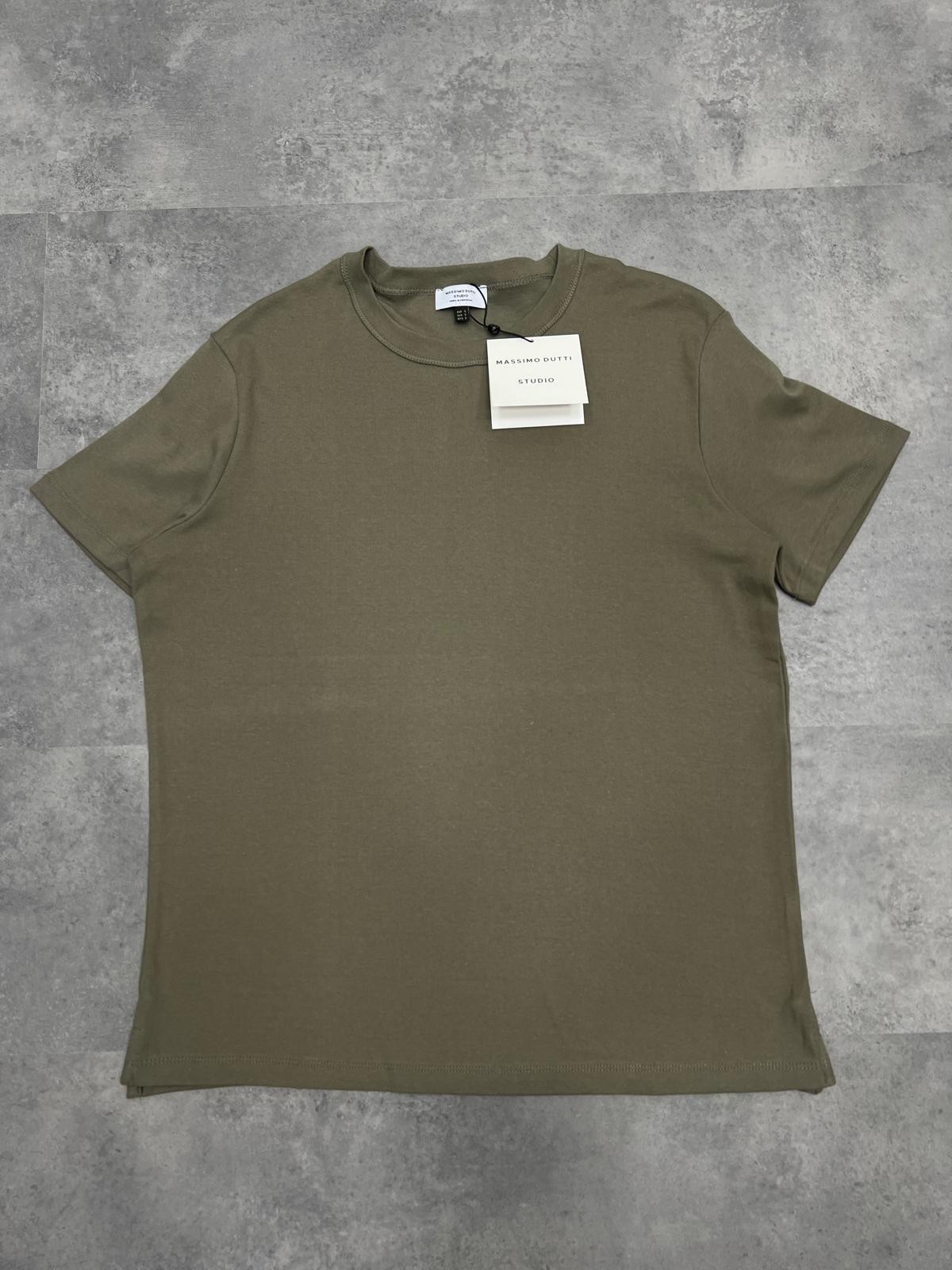 Yeni Sezon Organik Pamuk İnterlok Studio Serisi Haki T-shirt