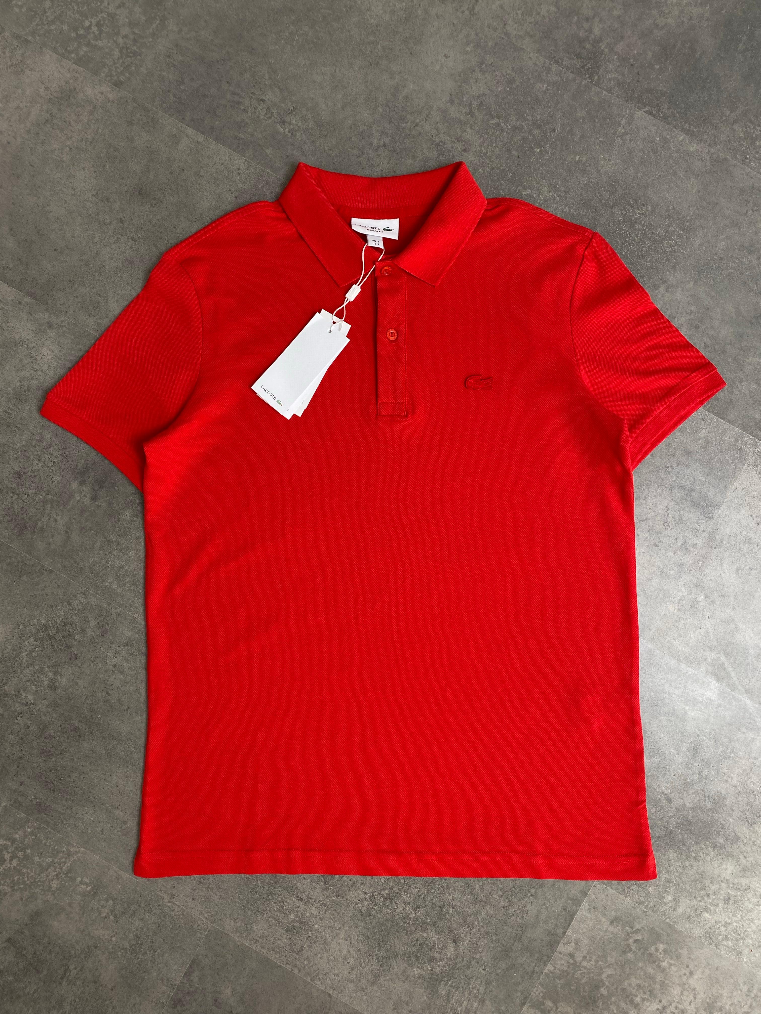 Yeni Sezon Özel Seri Tone to Tone Logo Polo Yaka T-shirt - KIRMIZI