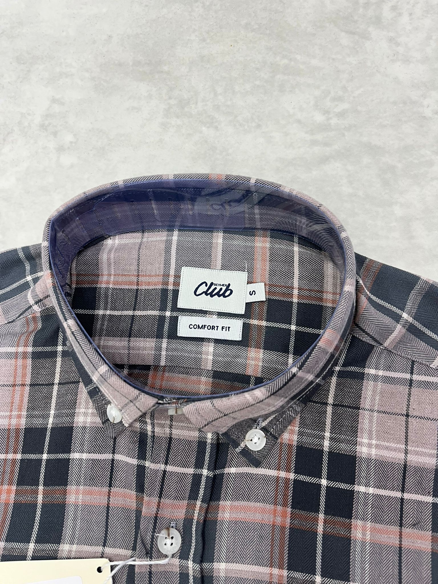 Kışlık Ekoseli Classic Mini Logo Regular Fit Kahverengi Gömlek