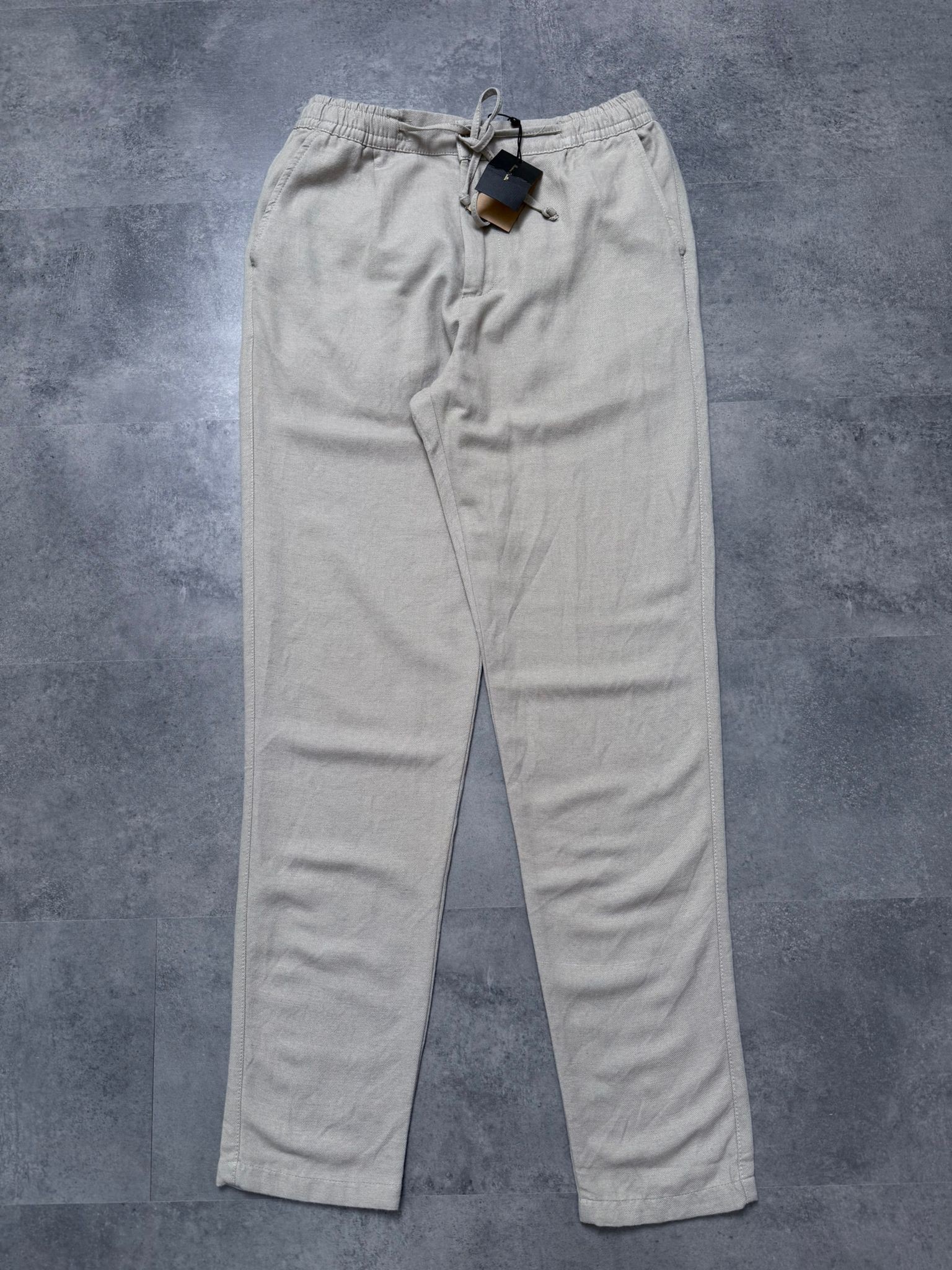 Yeni Sezon Premium Casual Keten Pantalon - KREM