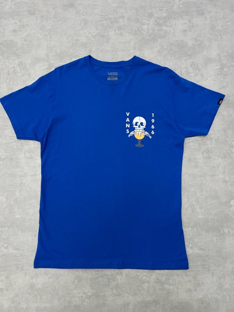 Beer And Skull Blue T-shirt On The Back