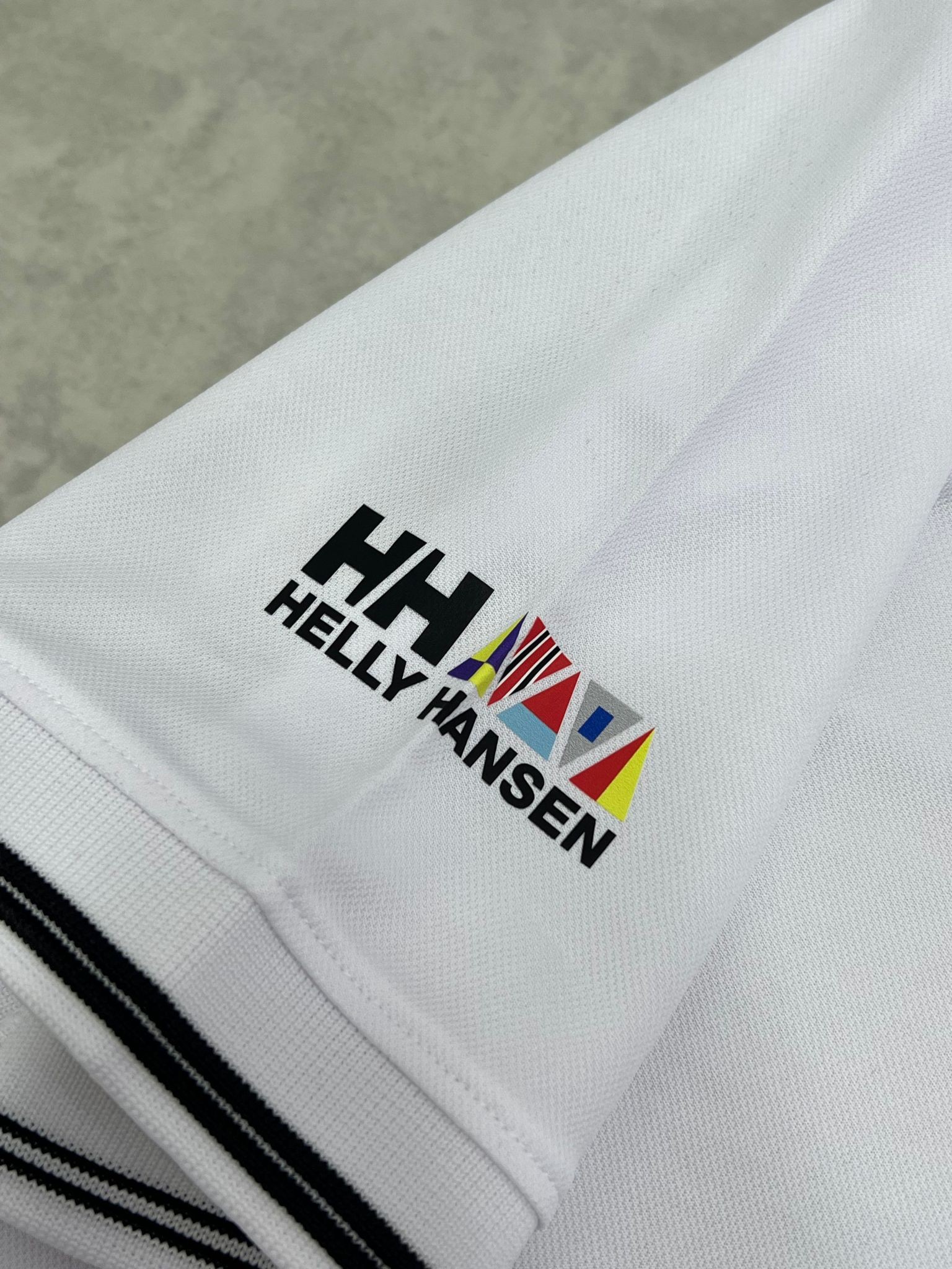 Kol Detaylı Model  Clima Cool (Nefes Alan) Polo Yaka White T-shirt